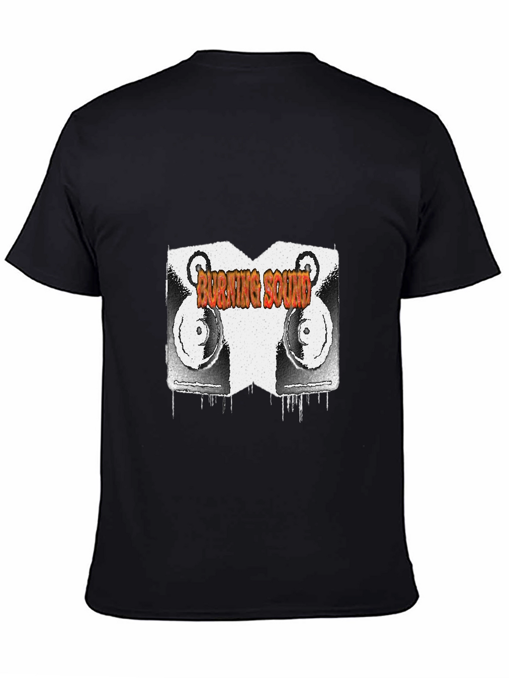 Burning Sound Graphic Black T-Shirt