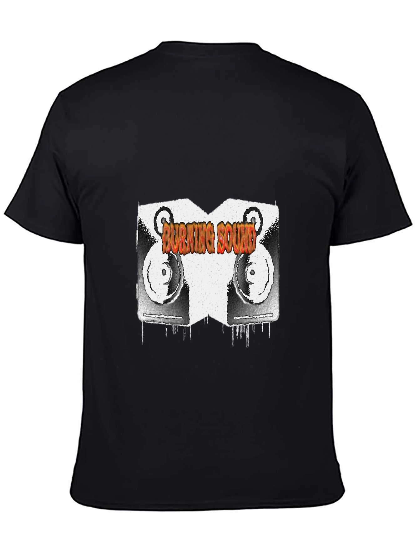 Burning Sound Graphic Black T-Shirt
