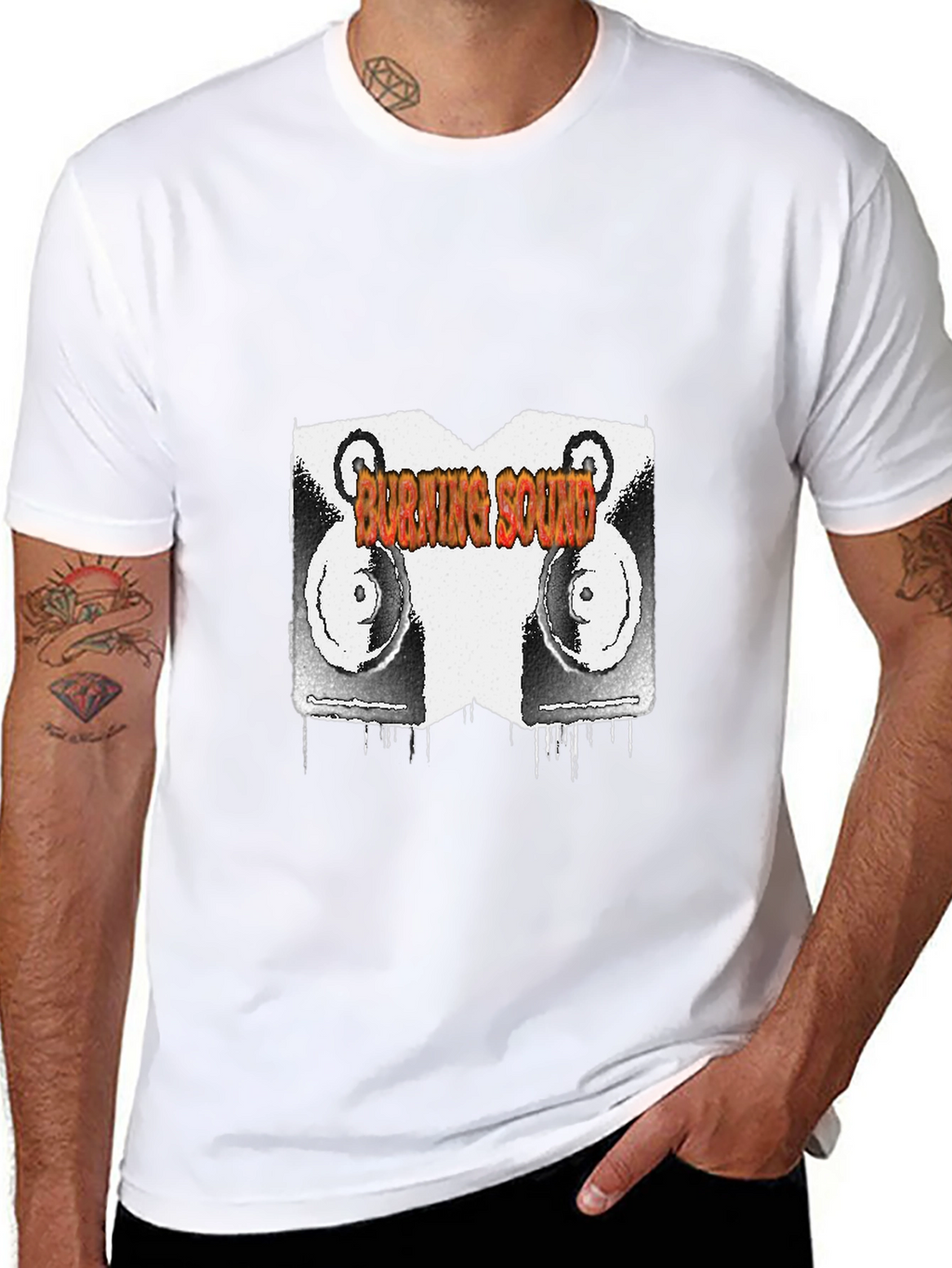 Burning Sound Graphic Black T-Shirt