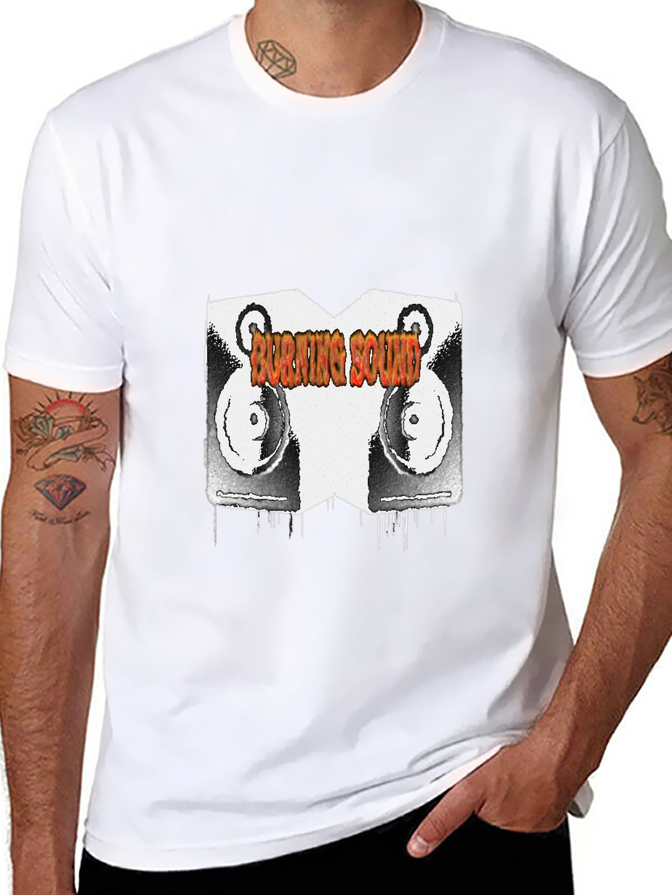 Burning Sound Graphic Black T-Shirt