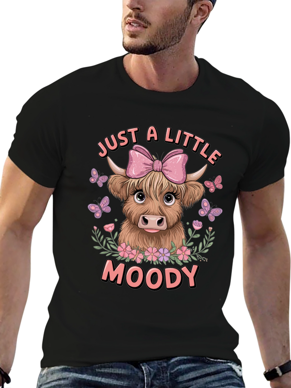 Moody Highland Cow Graphic Tee