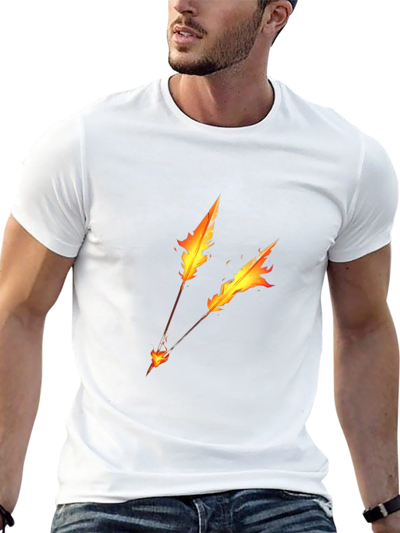Fiery Arrow Graphic T-Shirt - Black Cotton Tee