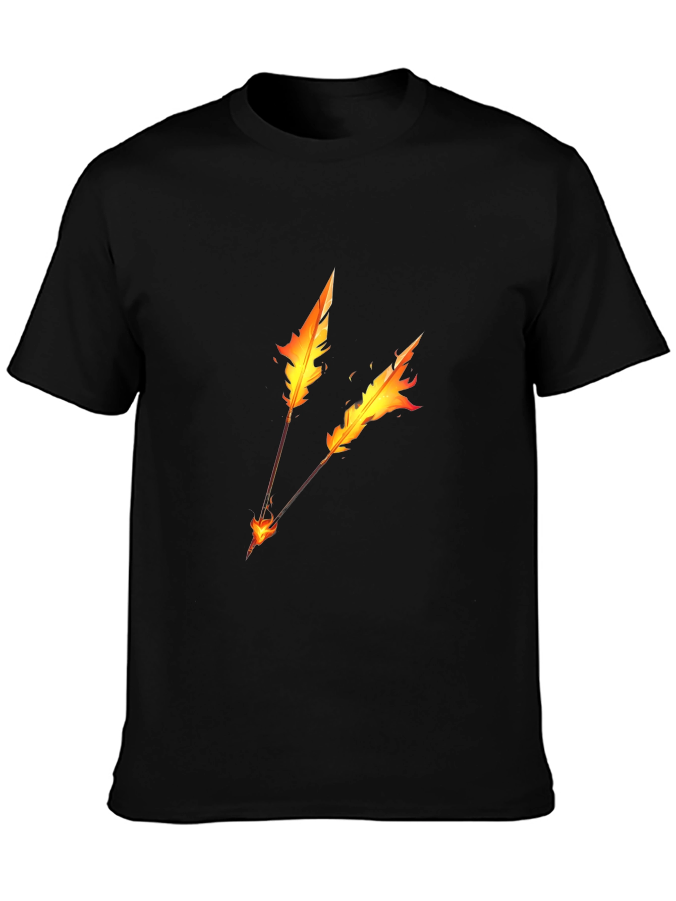 Fiery Arrow Graphic T-Shirt - Black Cotton Tee