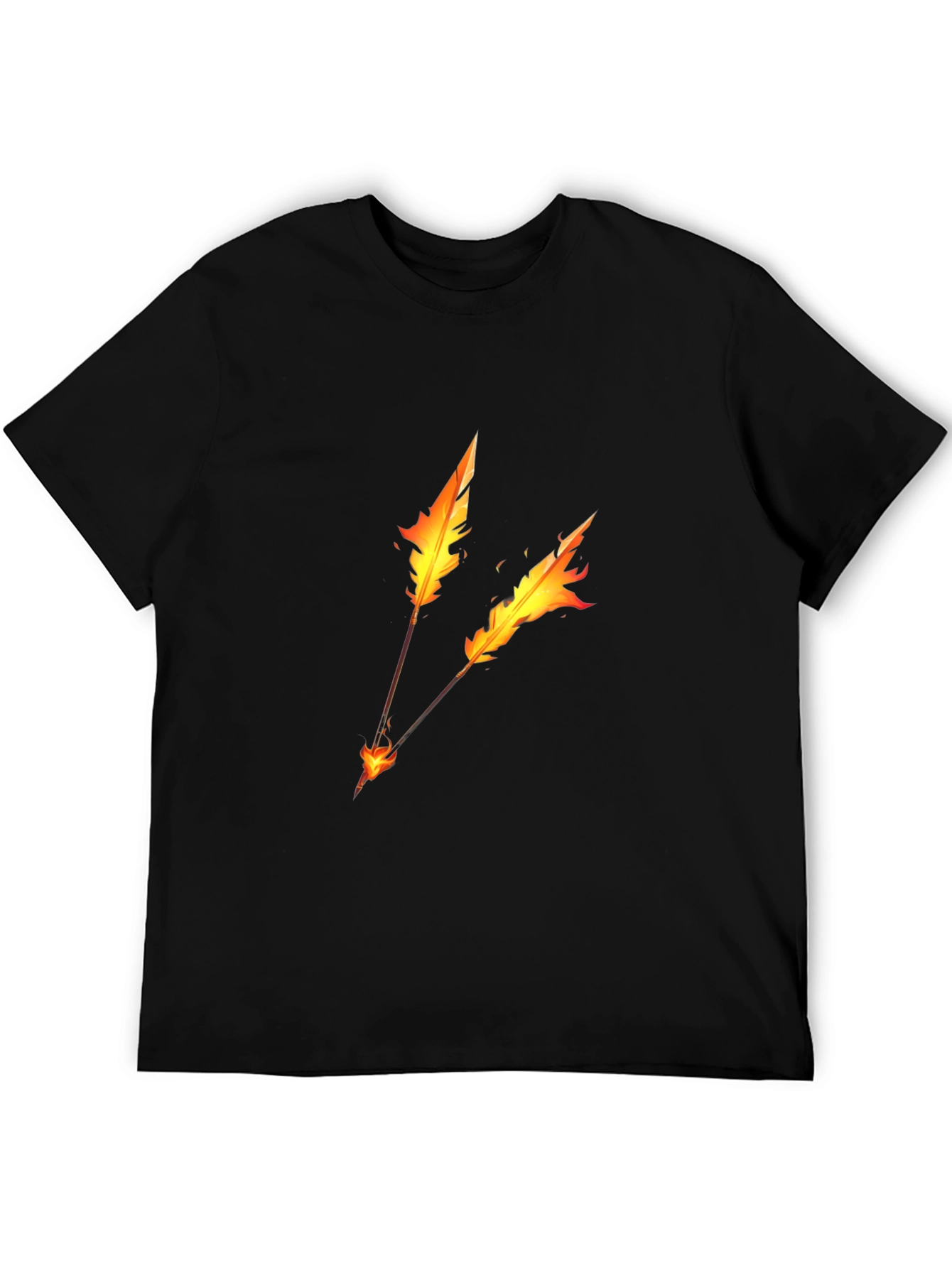 Fiery Arrow Graphic T-Shirt - Black Cotton Tee