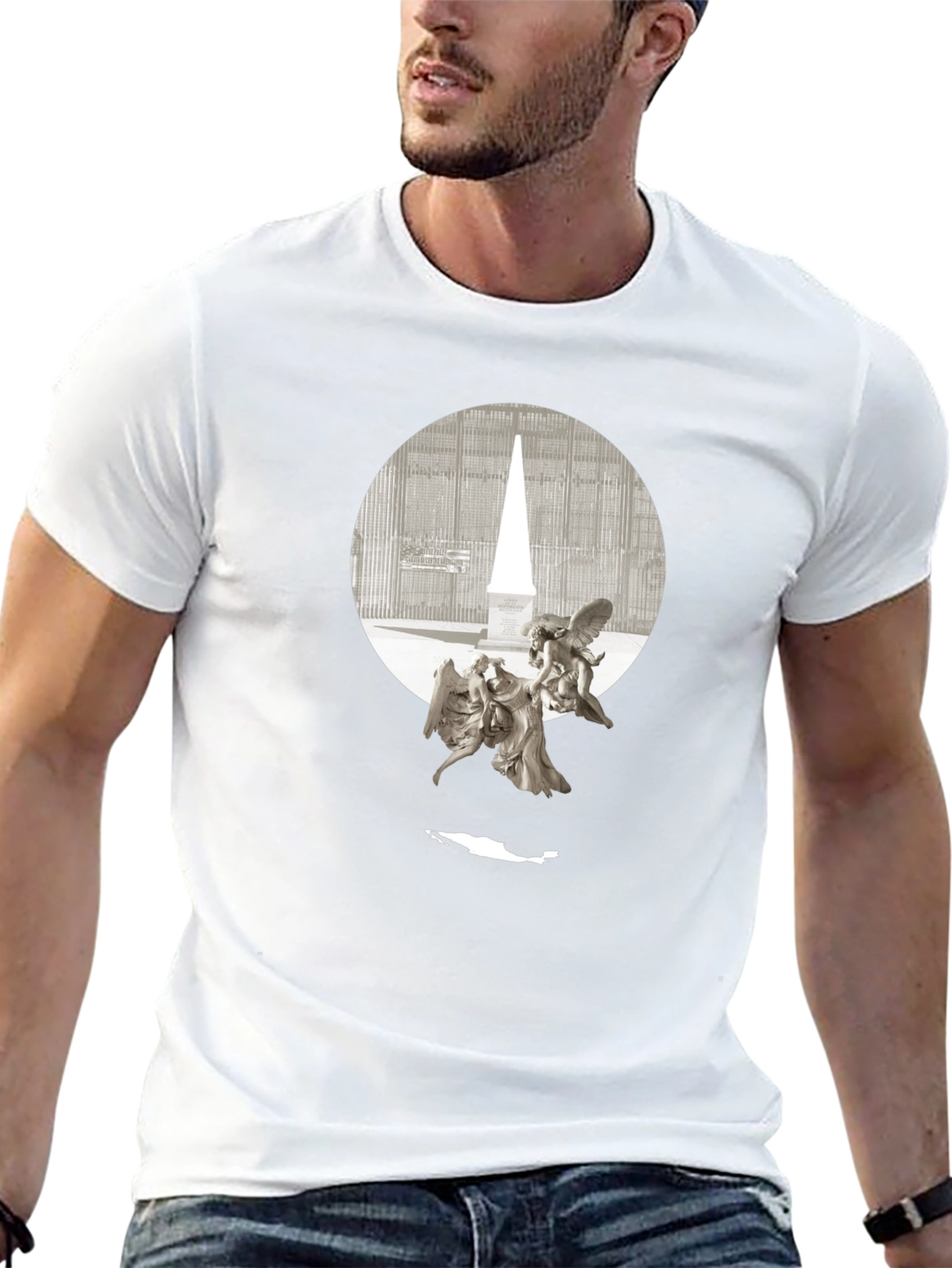 Angels & Obelisk Graphic Tee - Black