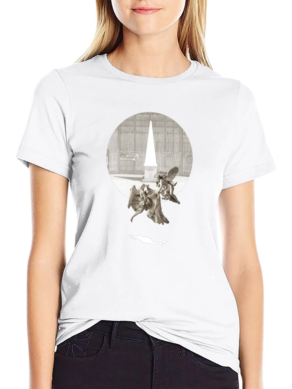 Angels & Obelisk Graphic Tee - Black