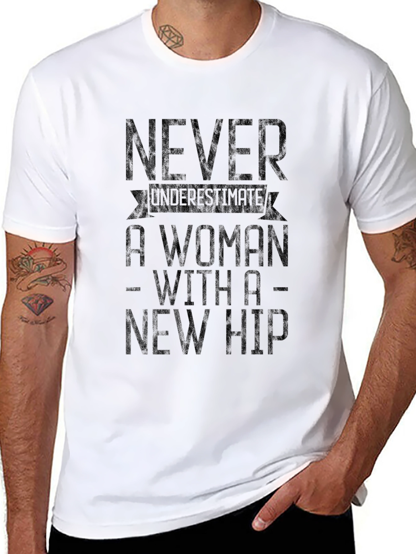 Never Underestimate A Woman With A New Hip T-Shirt