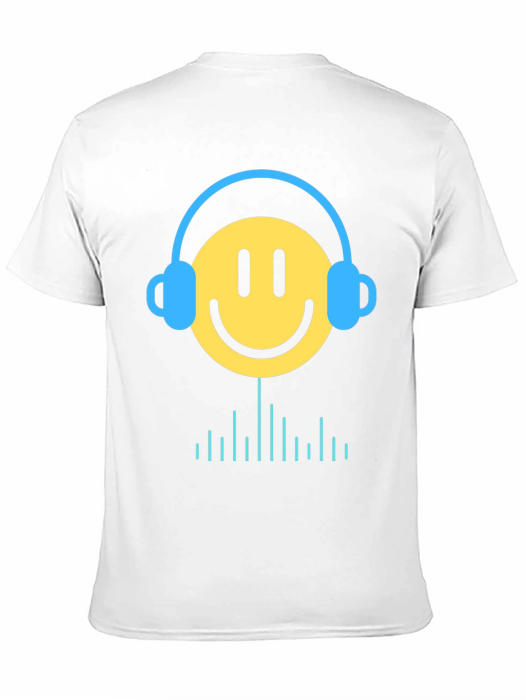 Smiley Face Headphones Graphic Tee - Music Lover T-Shirt