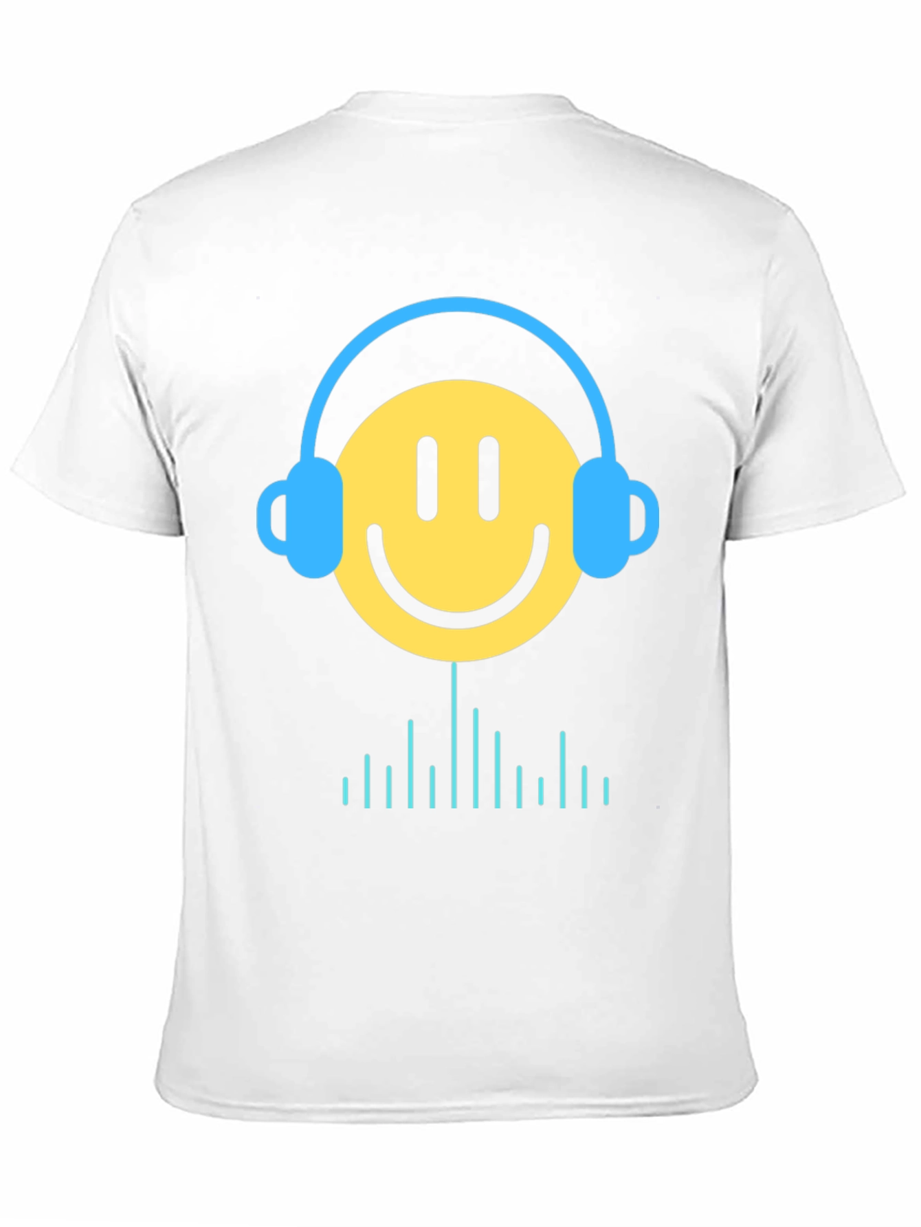 Smiley Face Headphones Graphic Tee - Music Lover T-Shirt