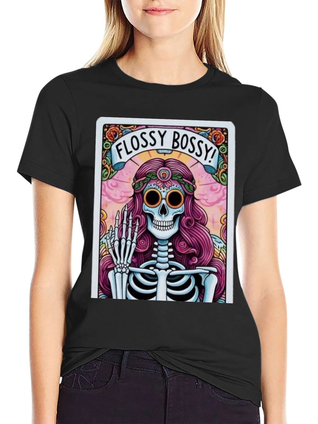 Flossy Bossy Skeleton Graphic T-Shirt