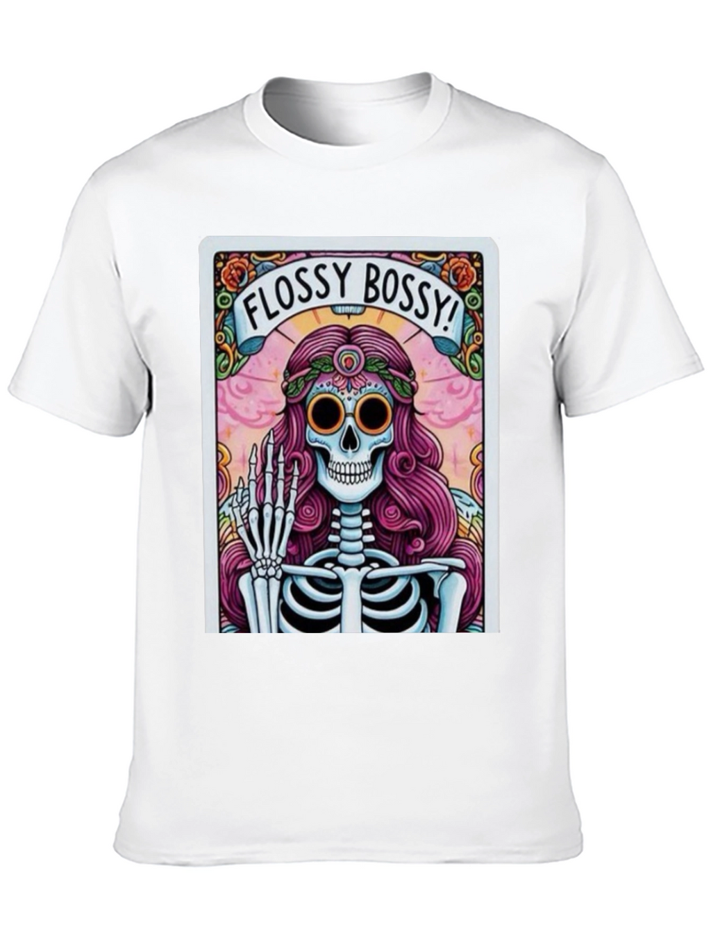 Flossy Bossy Skeleton Graphic T-Shirt