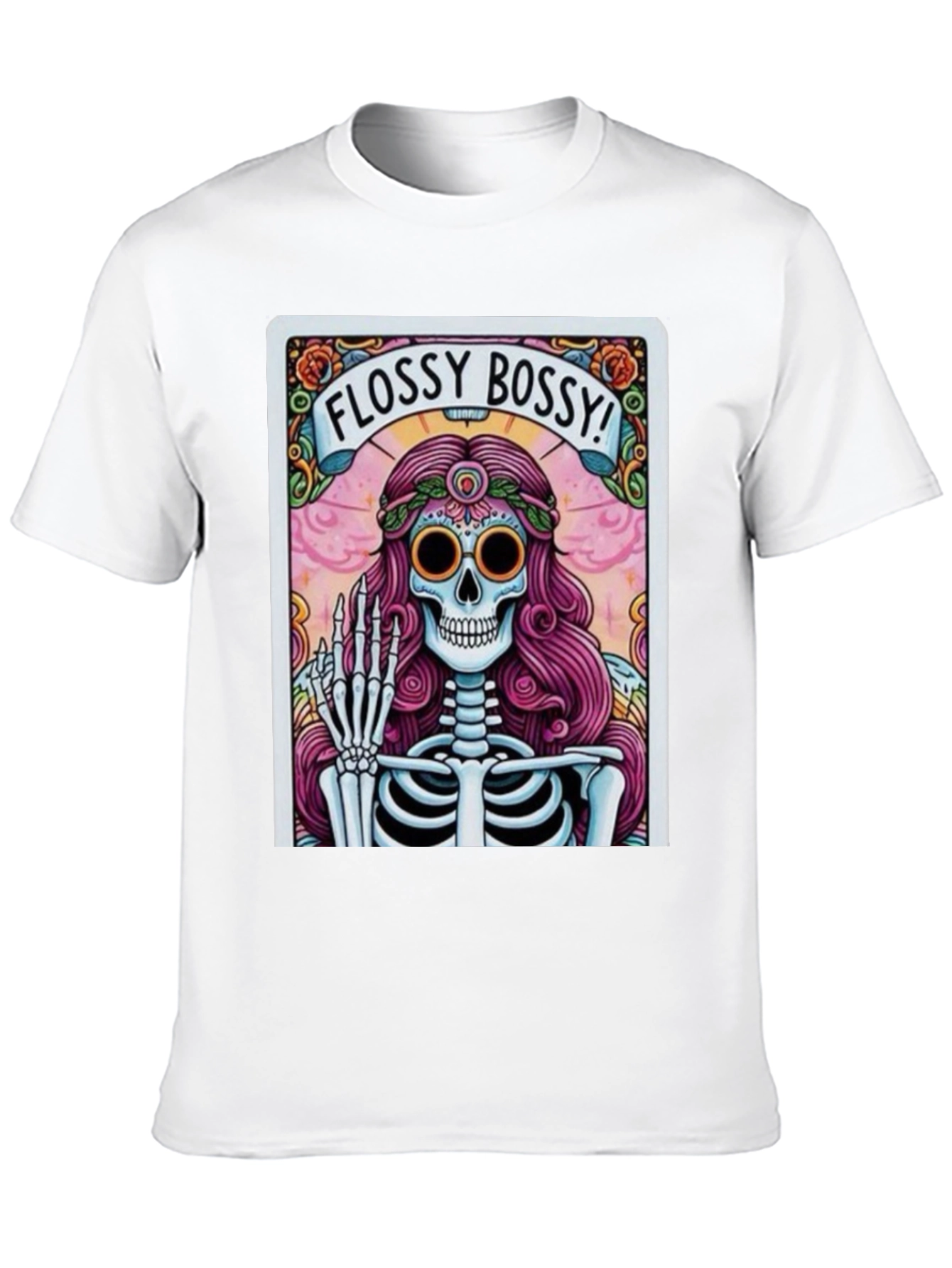 Flossy Bossy Skeleton Graphic T-Shirt