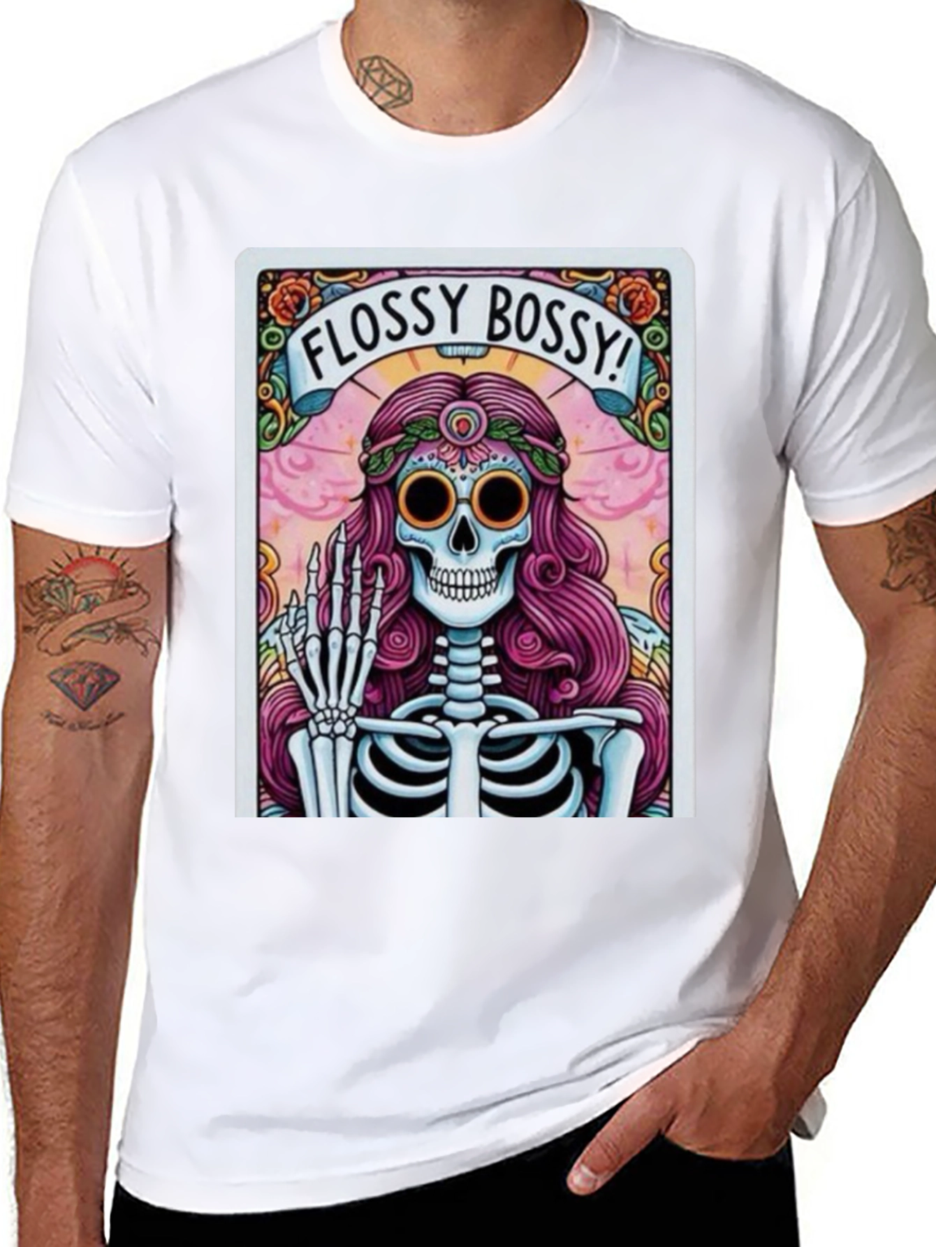 Flossy Bossy Skeleton Graphic T-Shirt