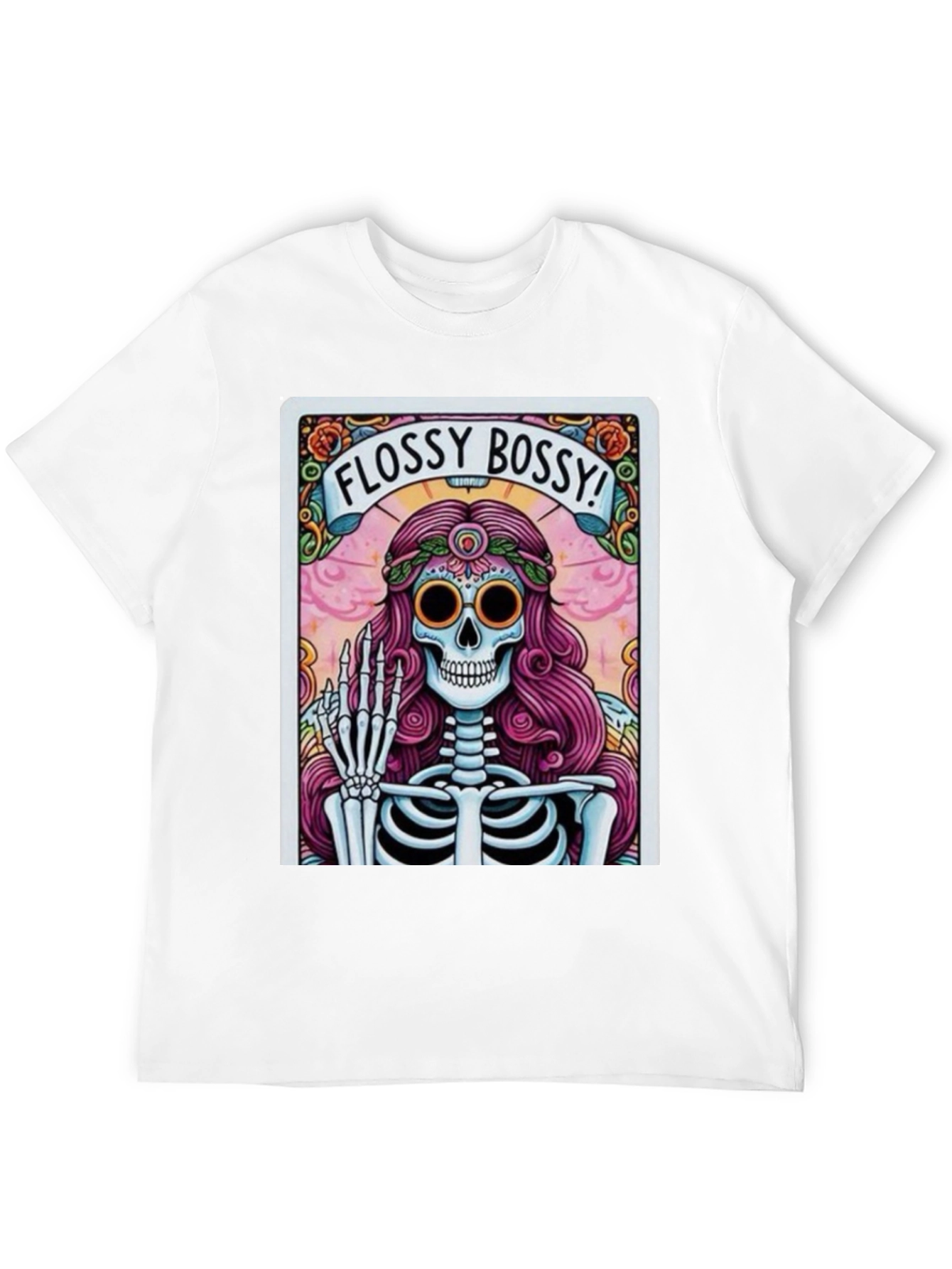 Flossy Bossy Skeleton Graphic T-Shirt