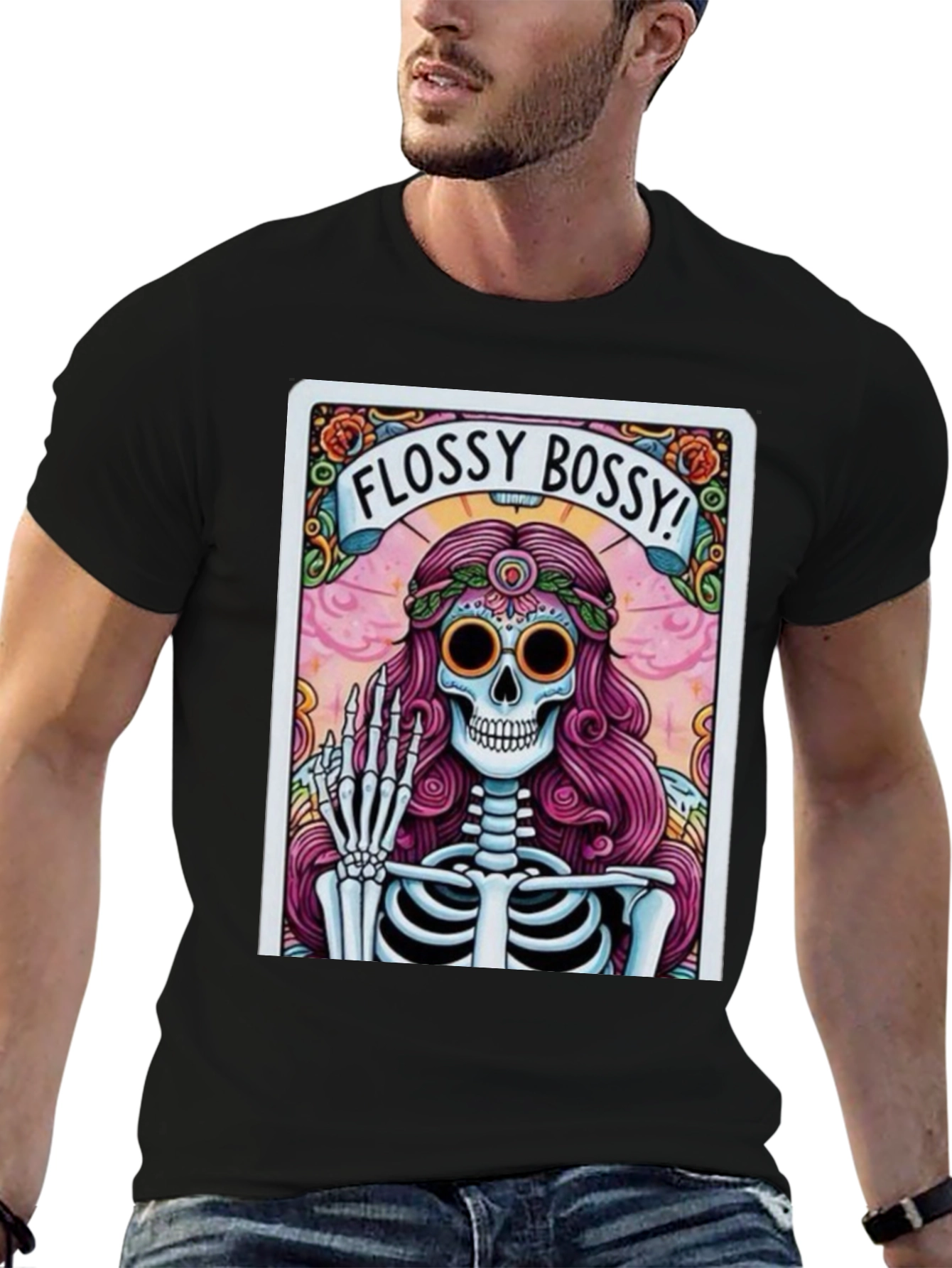 Flossy Bossy Skeleton Graphic T-Shirt