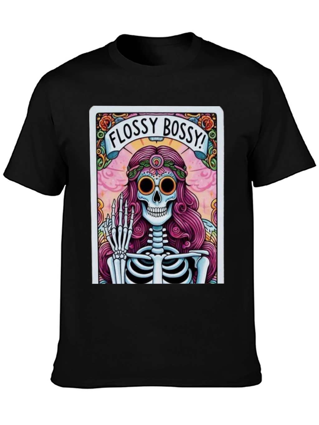 Flossy Bossy Skeleton Graphic T-Shirt