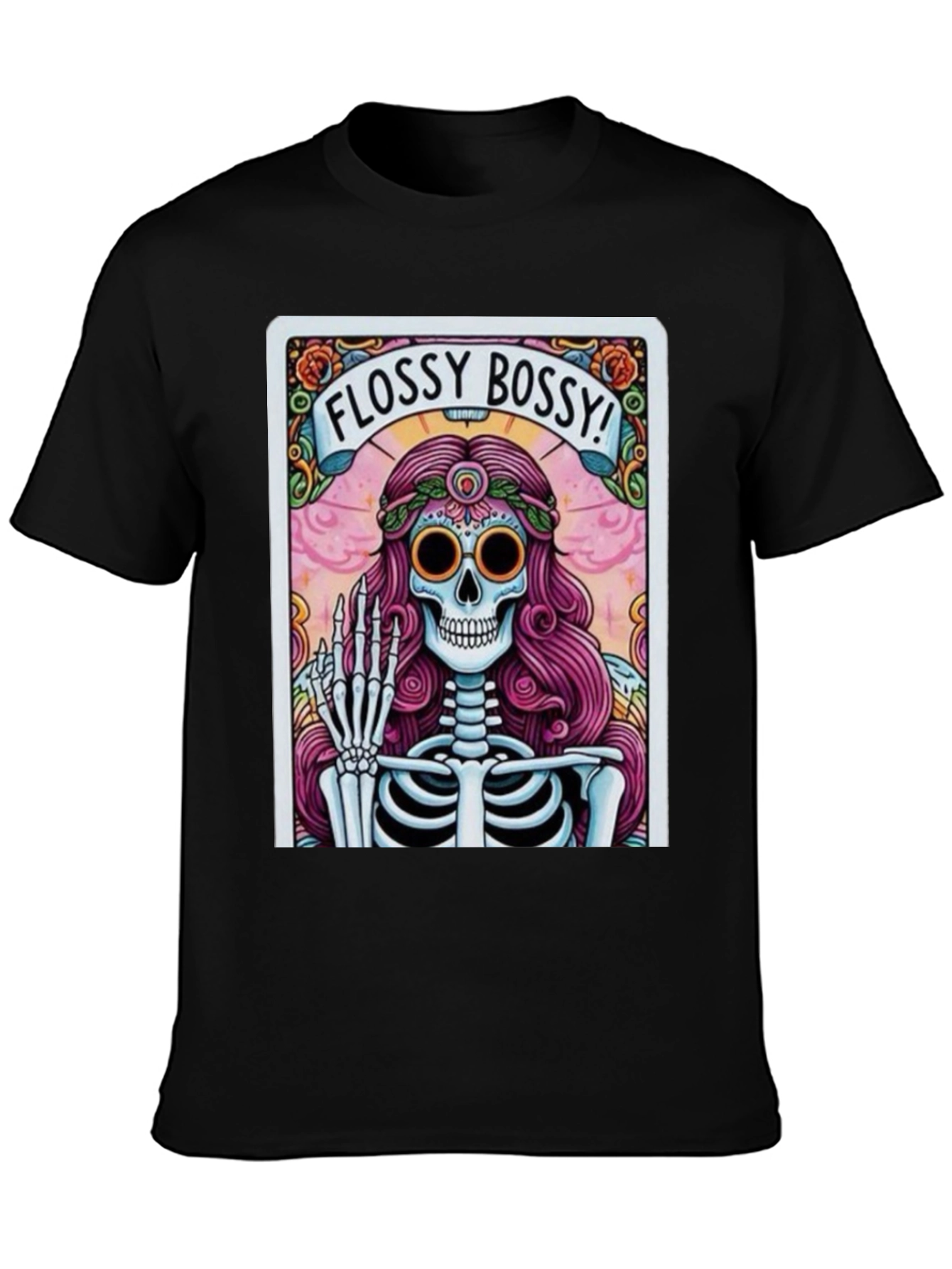 Flossy Bossy Skeleton Graphic T-Shirt