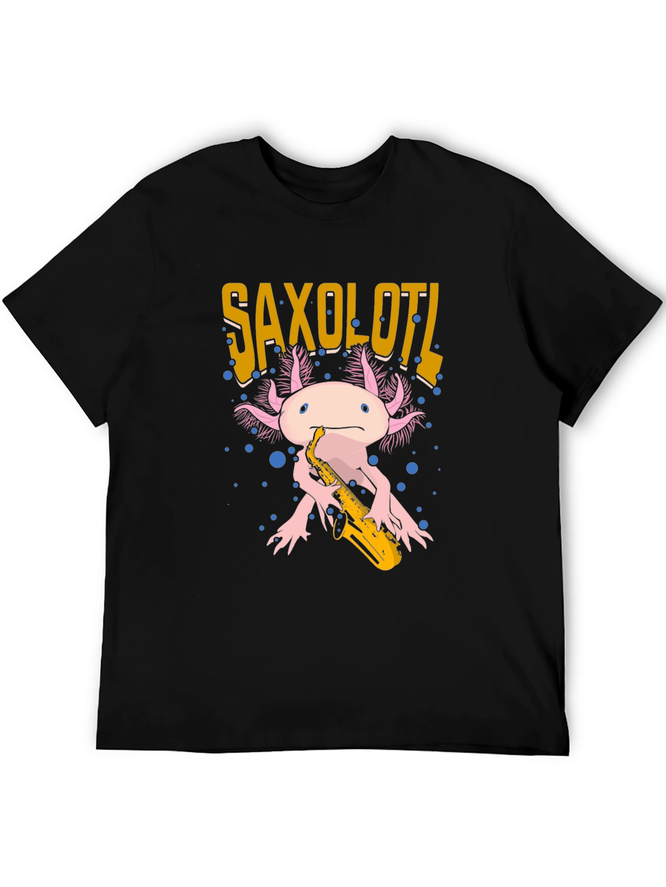 Saxolotl Graphic T-Shirt - Axolotl Saxophone Player Tee