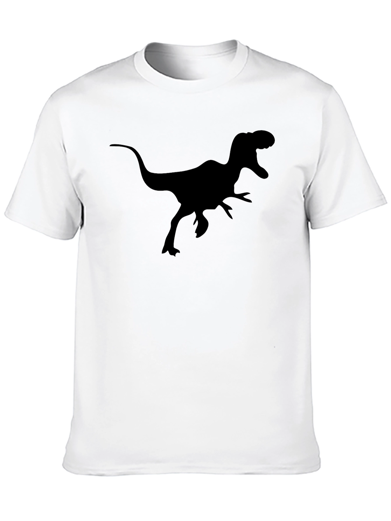 Dinosaur Graphic Tee - Black Cotton T-Shirt