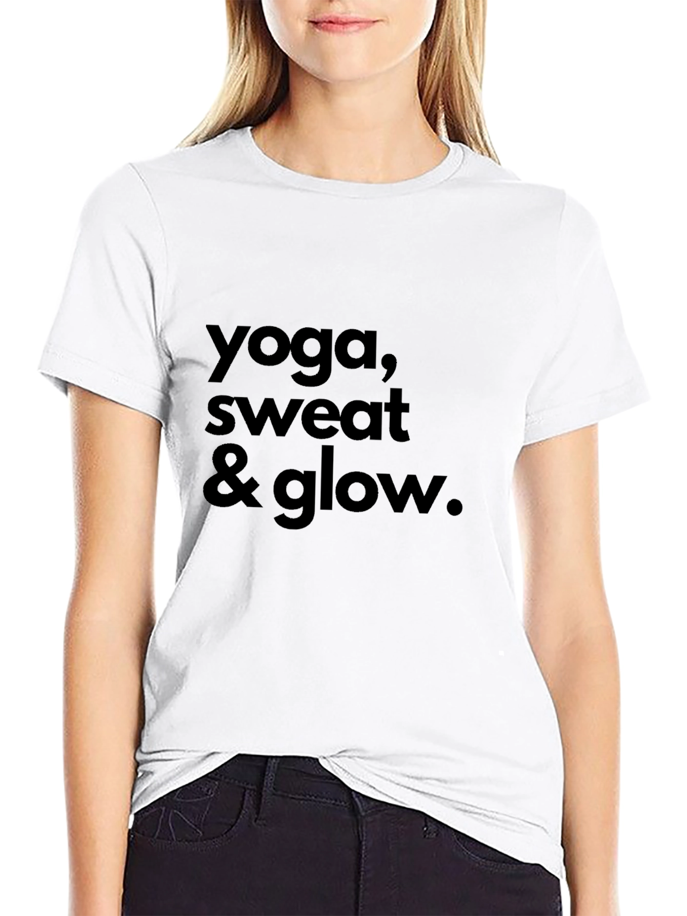 Yoga Sweat & Glow Graphic Tee - Black