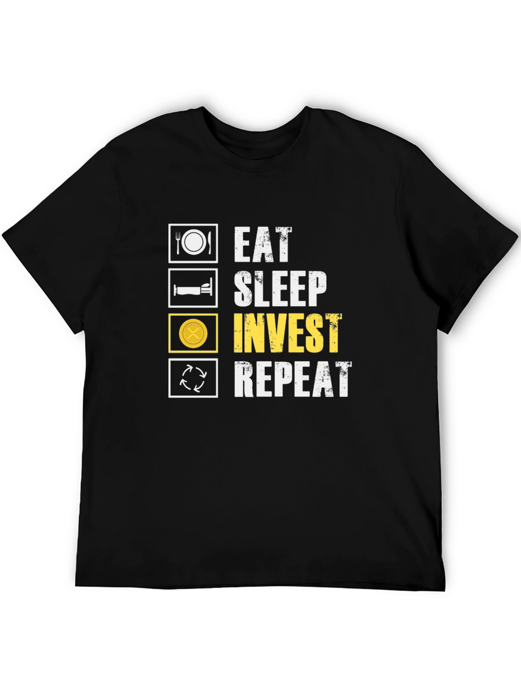 Eat Sleep Invest Repeat Black T-Shirt