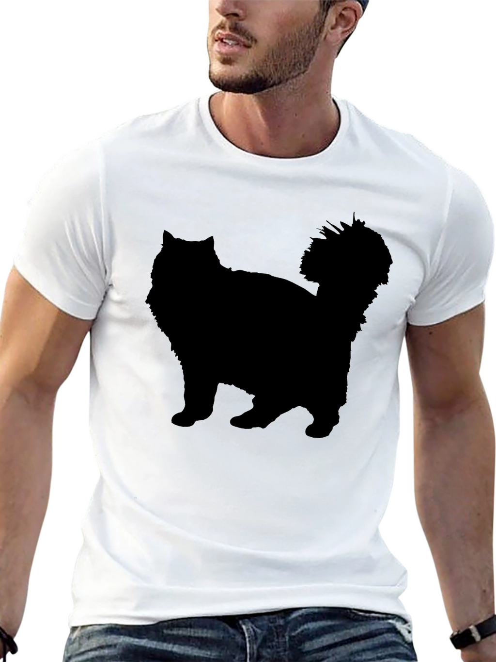 Black Cat Silhouette Graphic Tee