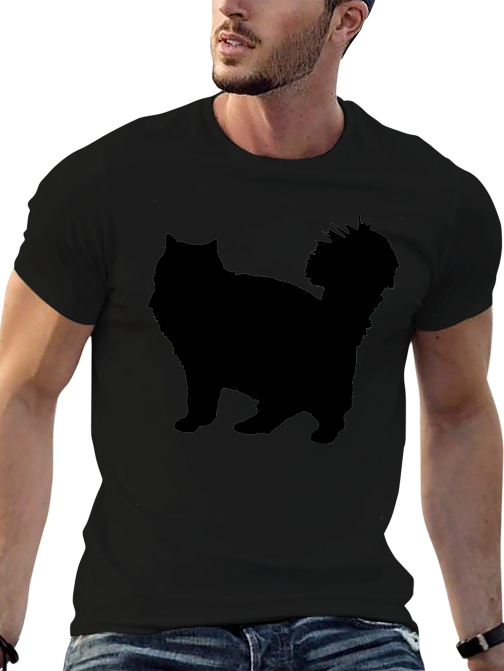 Black Cat Silhouette Graphic Tee