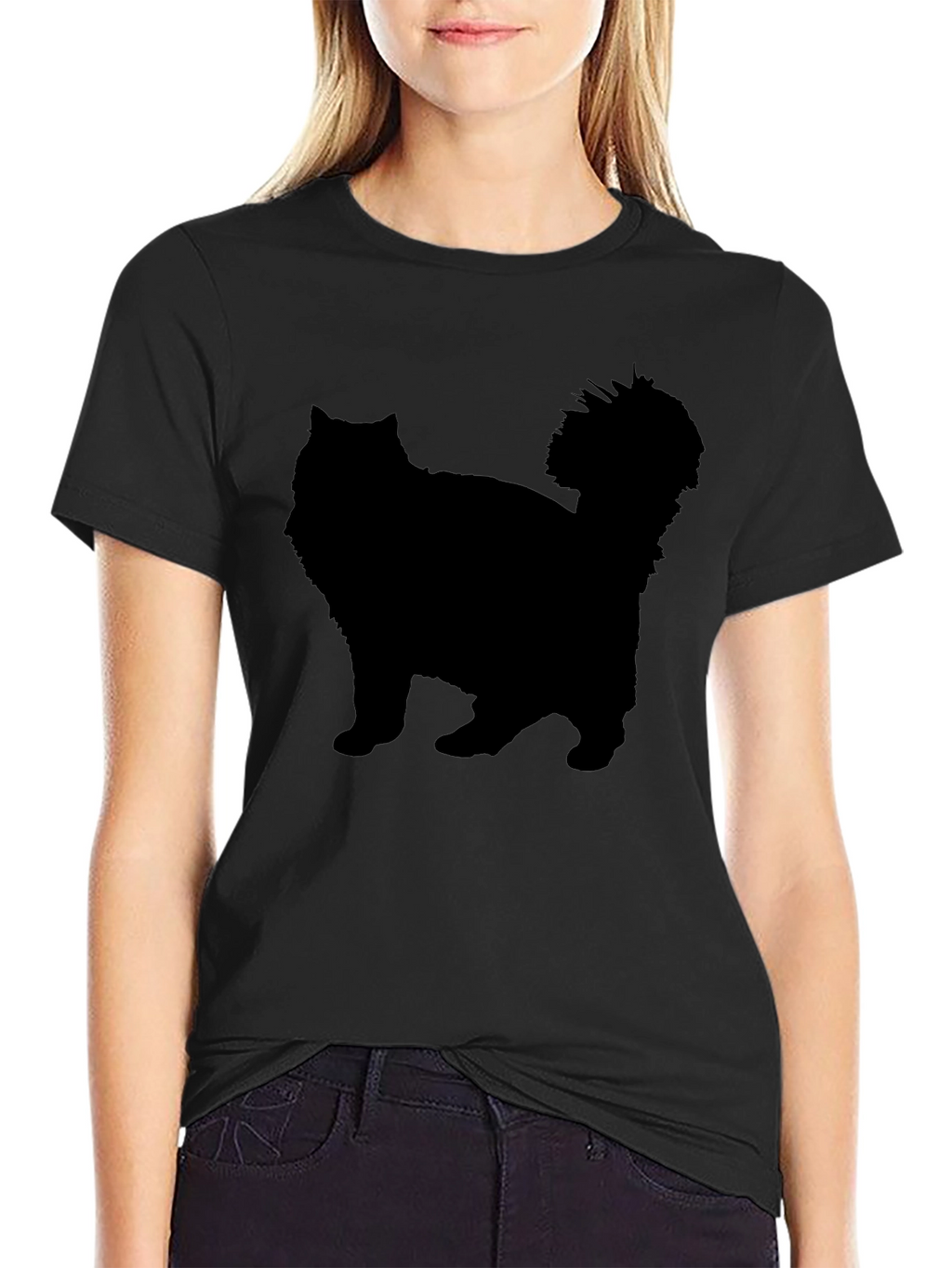 Black Cat Silhouette Graphic Tee