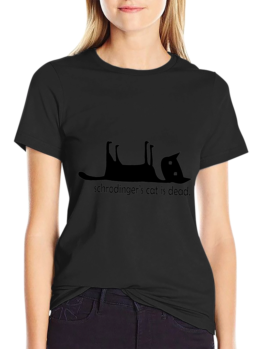 Schrödingers Cat Dead T-Shirt - Black
