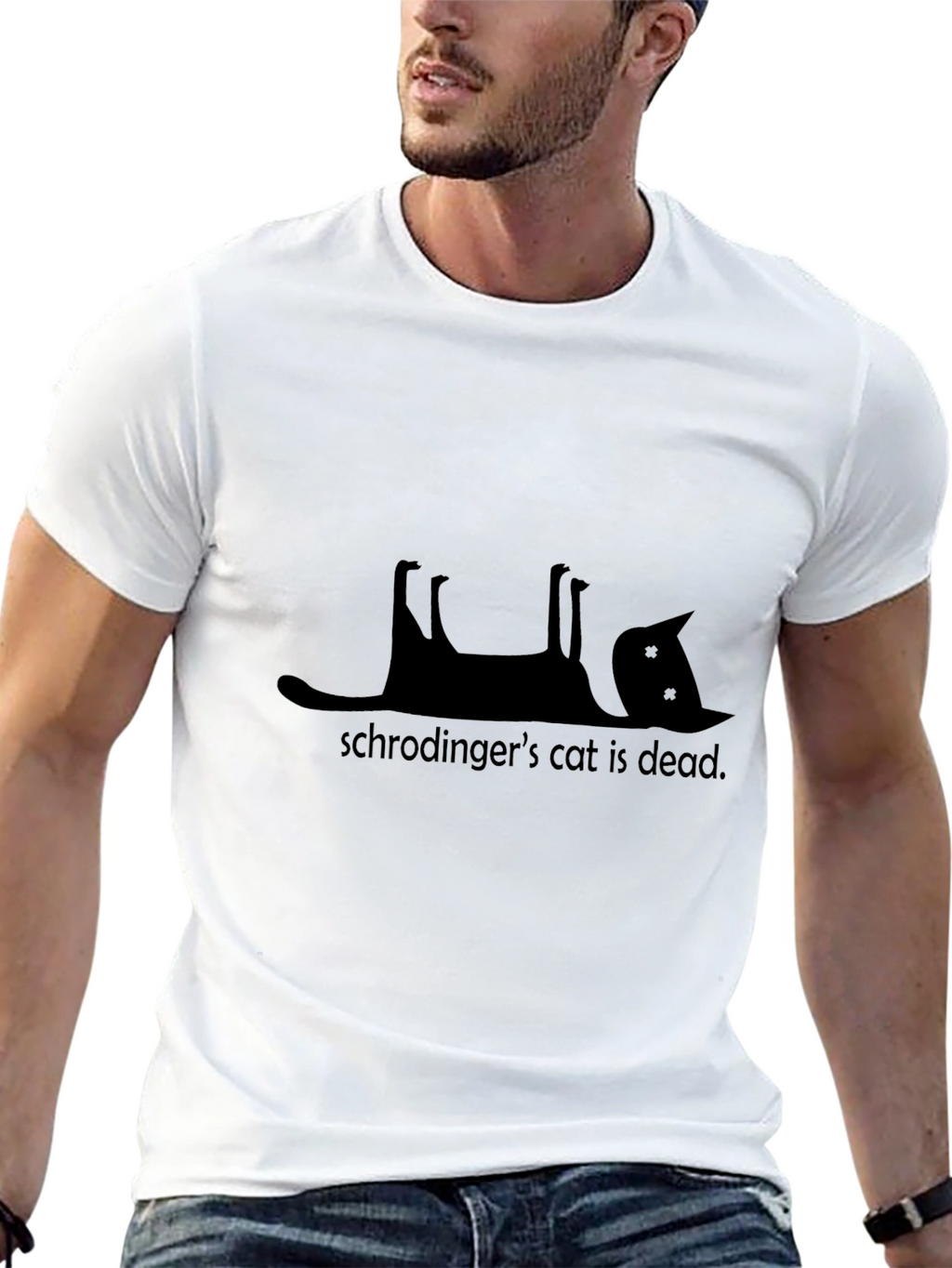 Schrödingers Cat Dead T-Shirt - Black