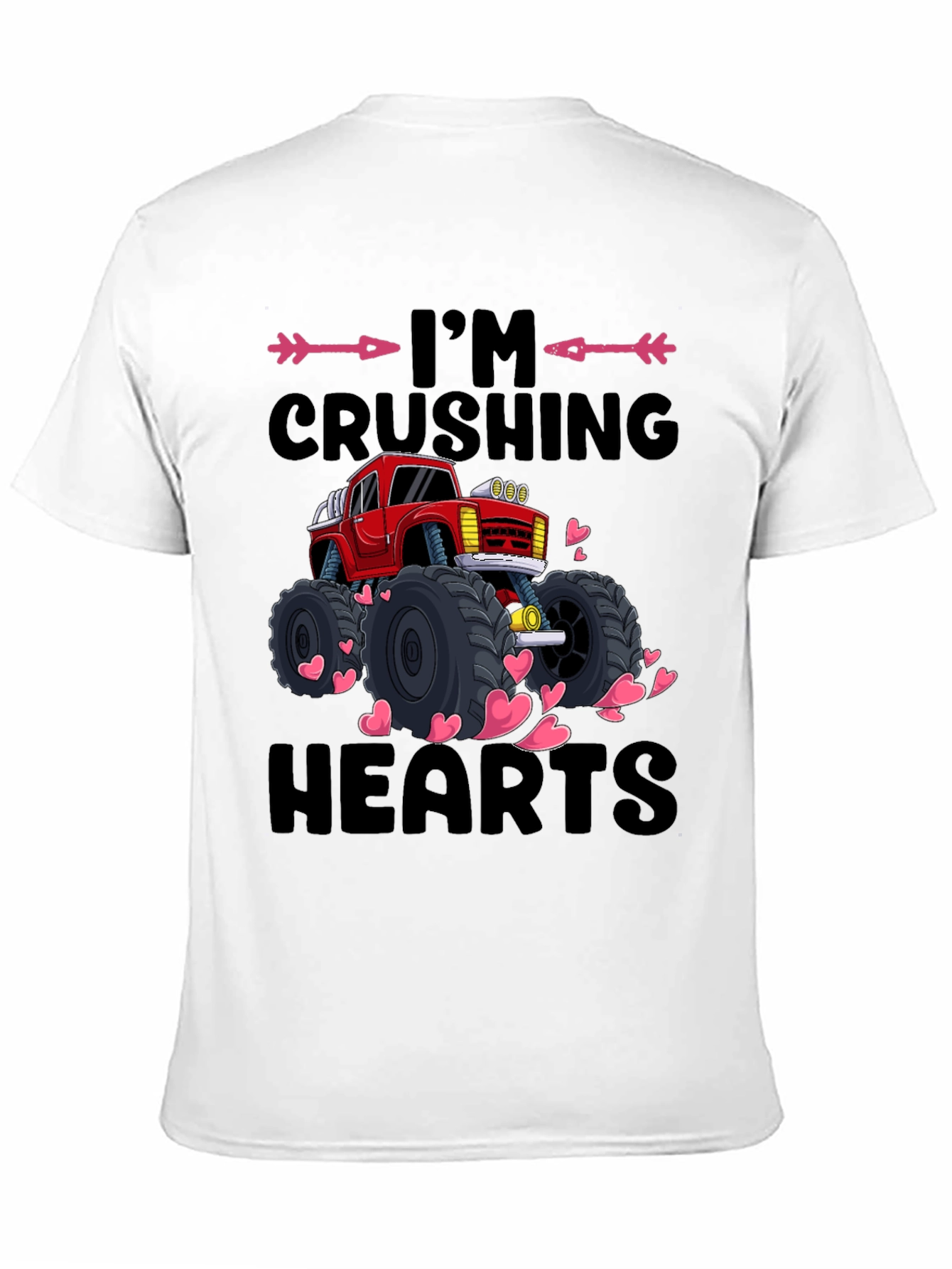 Im Crushing Hearts Monster Truck Valentines Day T-Shirt