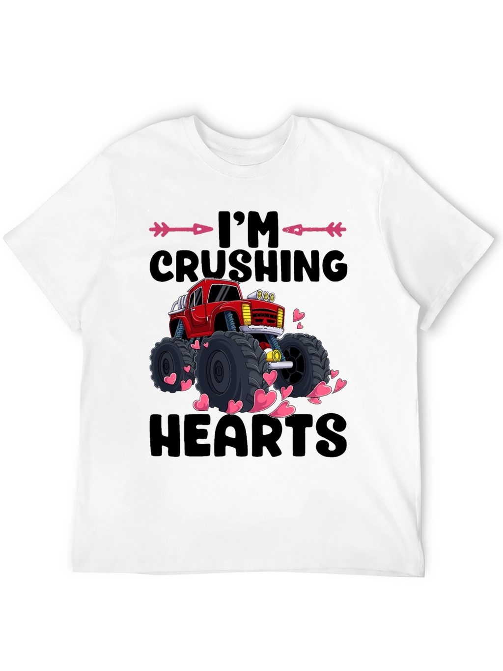 Im Crushing Hearts Monster Truck Valentines Day T-Shirt