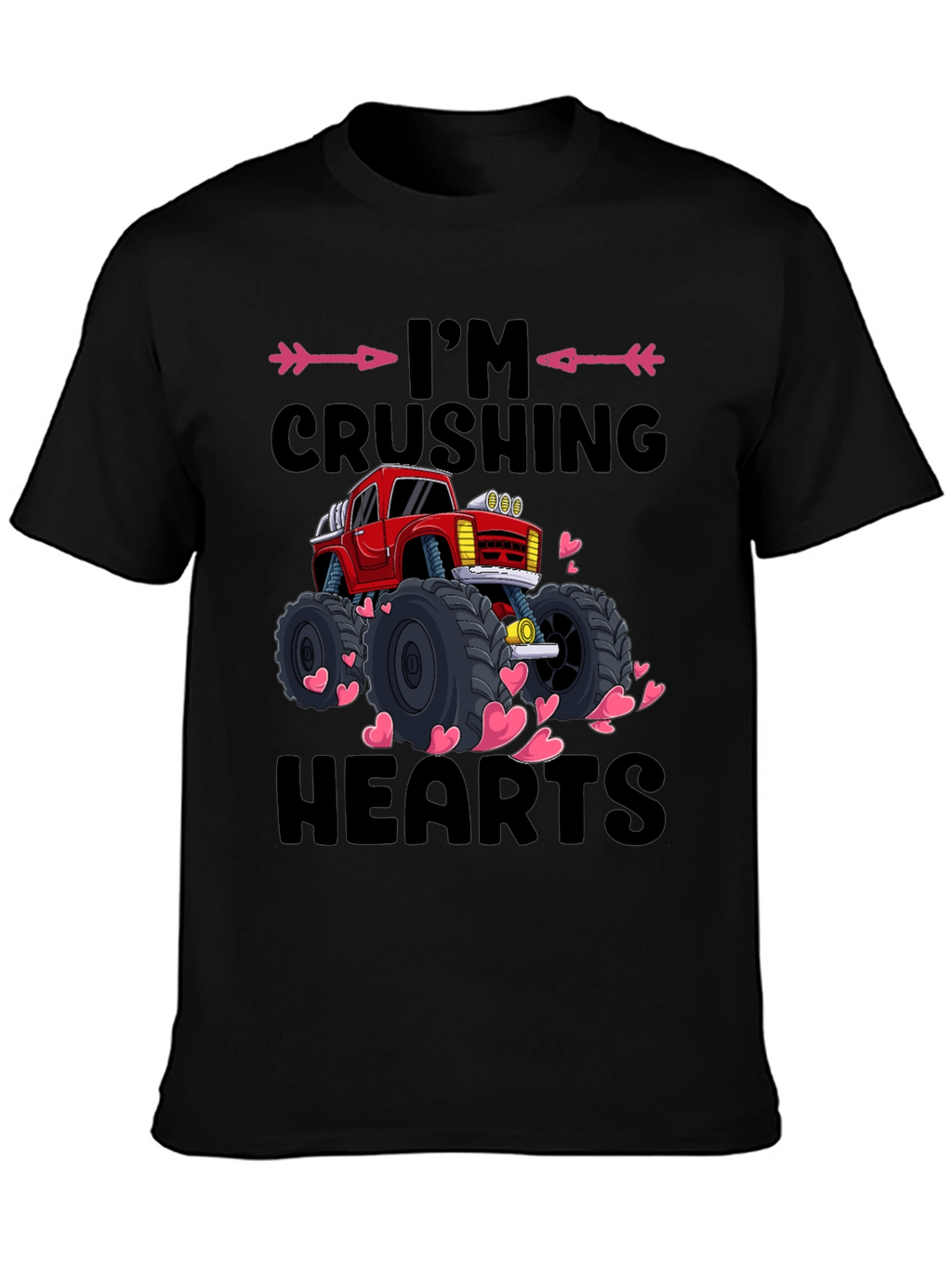 Im Crushing Hearts Monster Truck Valentines Day T-Shirt