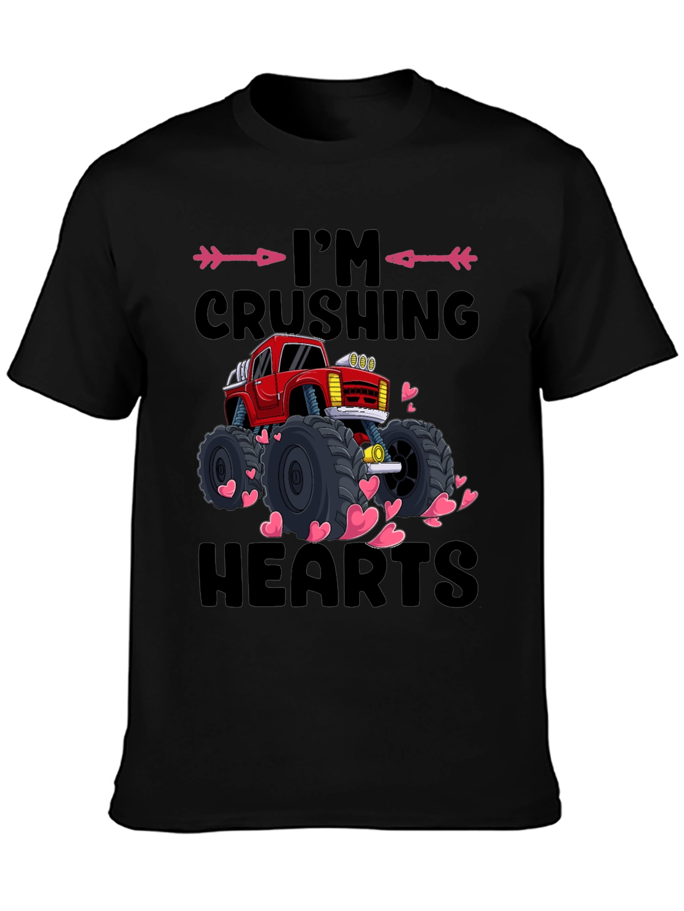 Im Crushing Hearts Monster Truck Valentines Day T-Shirt