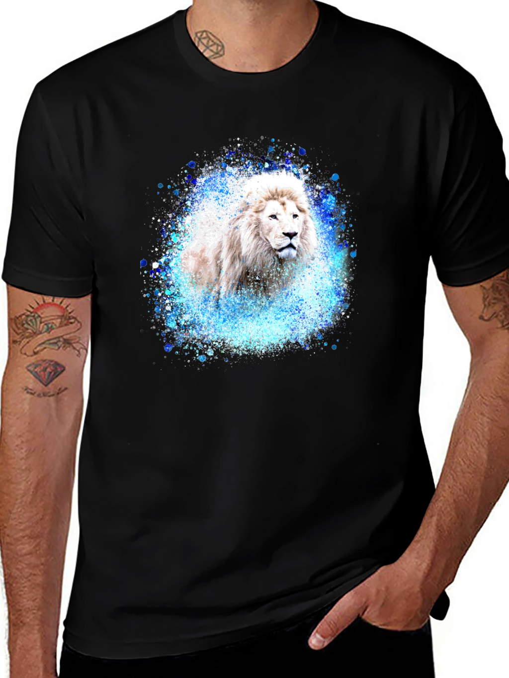 Lion Splash Graphic Tee - Black T-Shirt