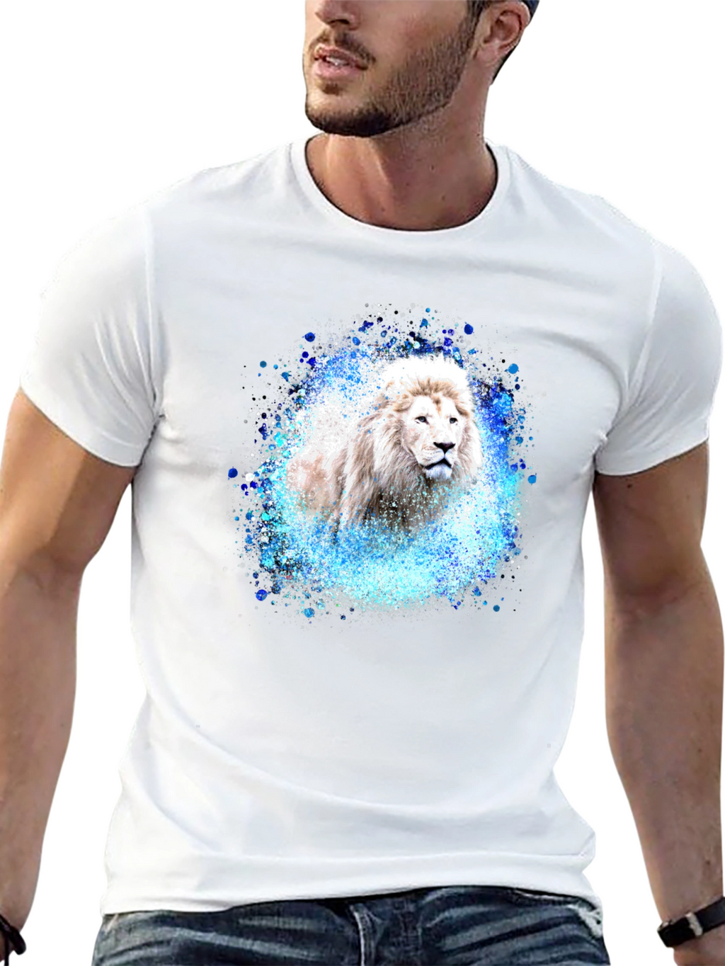 Lion Splash Graphic Tee - Black T-Shirt