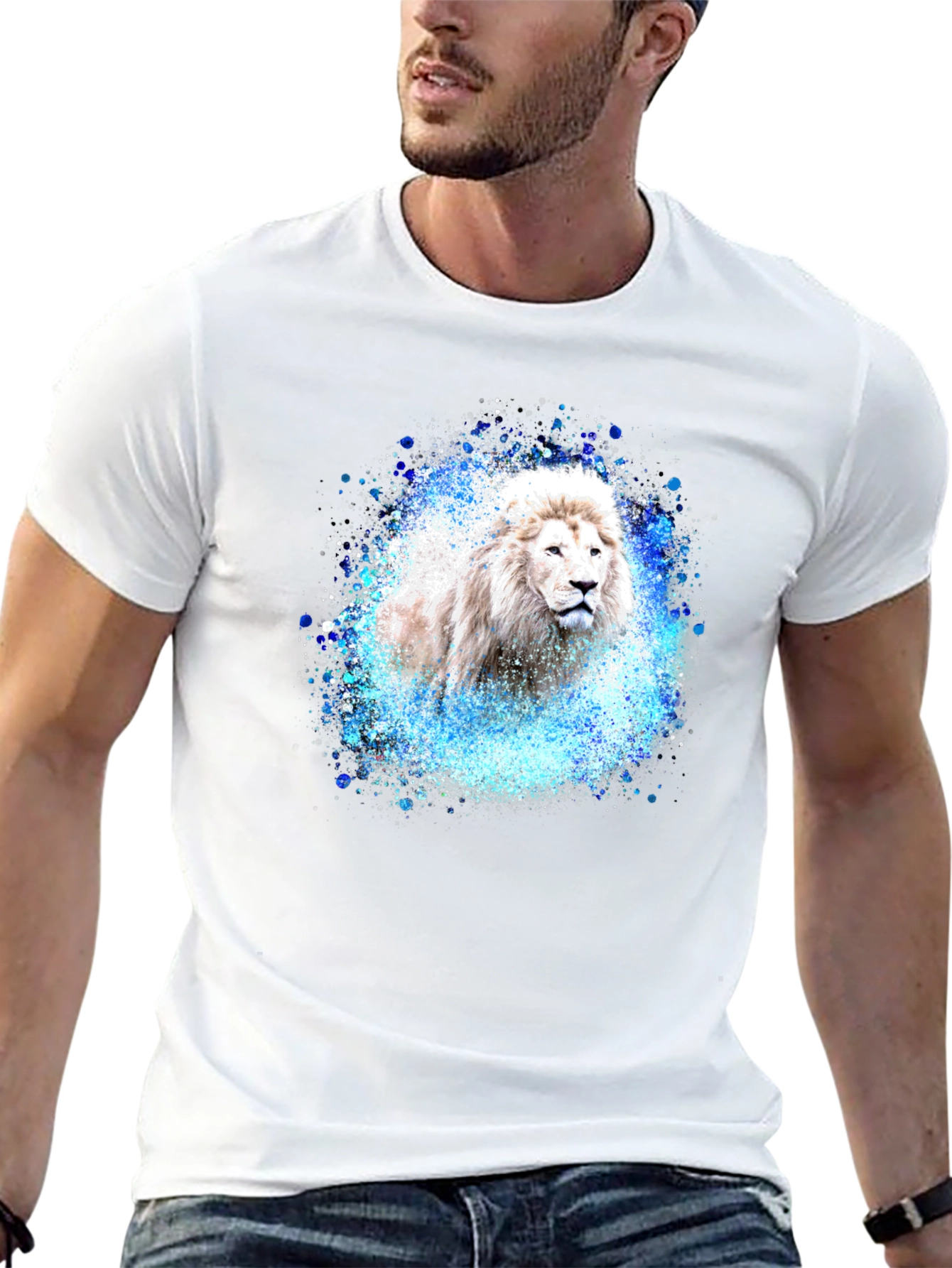Lion Splash Graphic Tee - Black T-Shirt