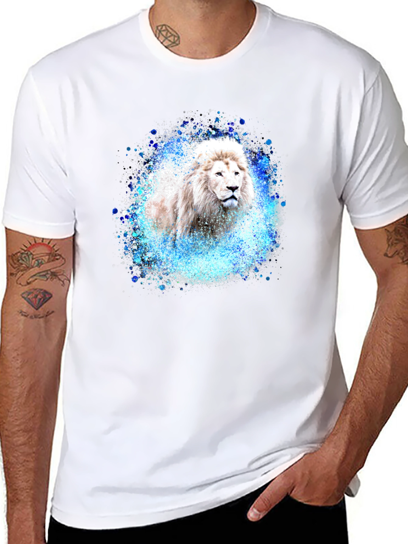 Lion Splash Graphic Tee - Black T-Shirt
