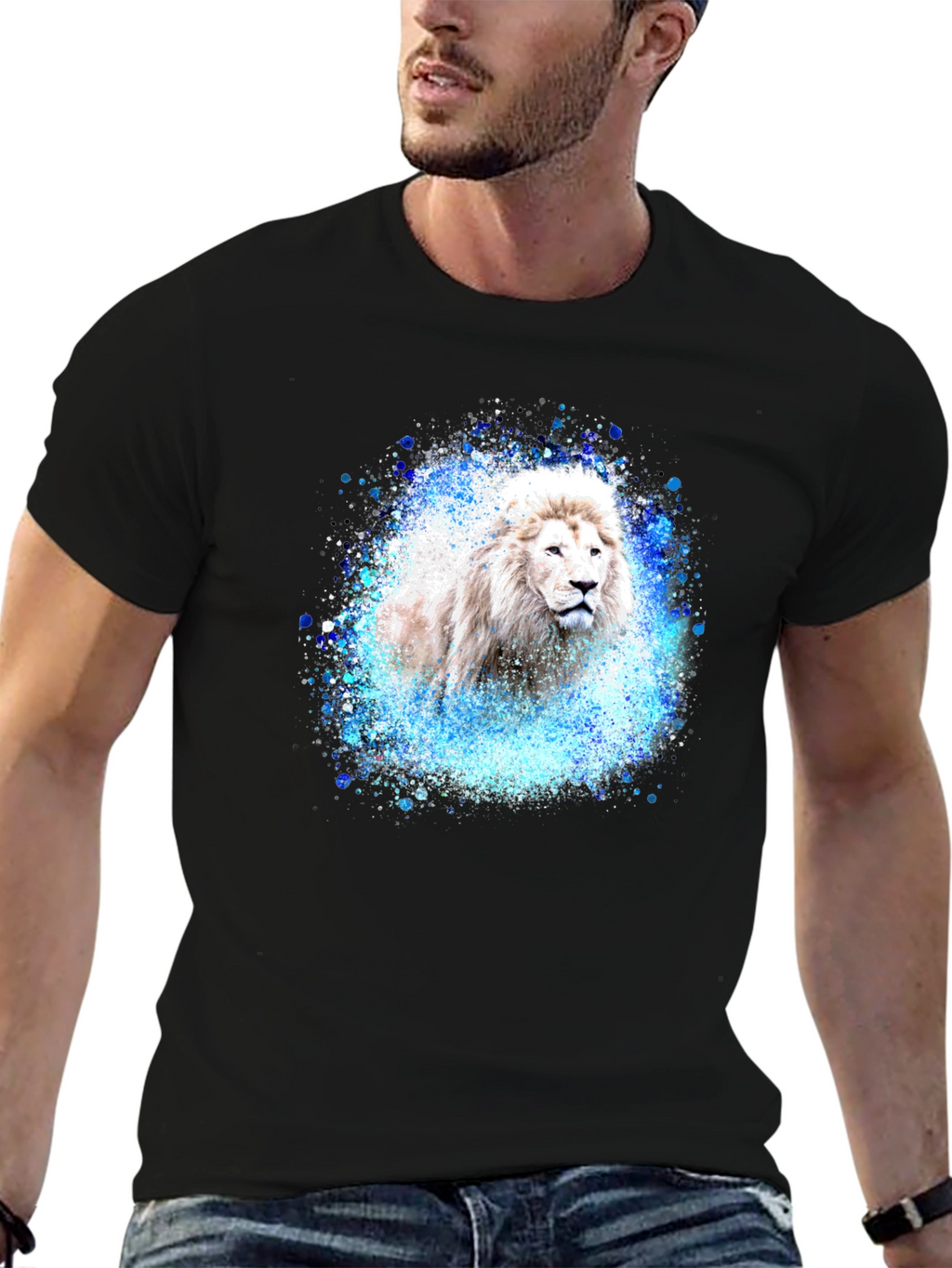 Lion Splash Graphic Tee - Black T-Shirt