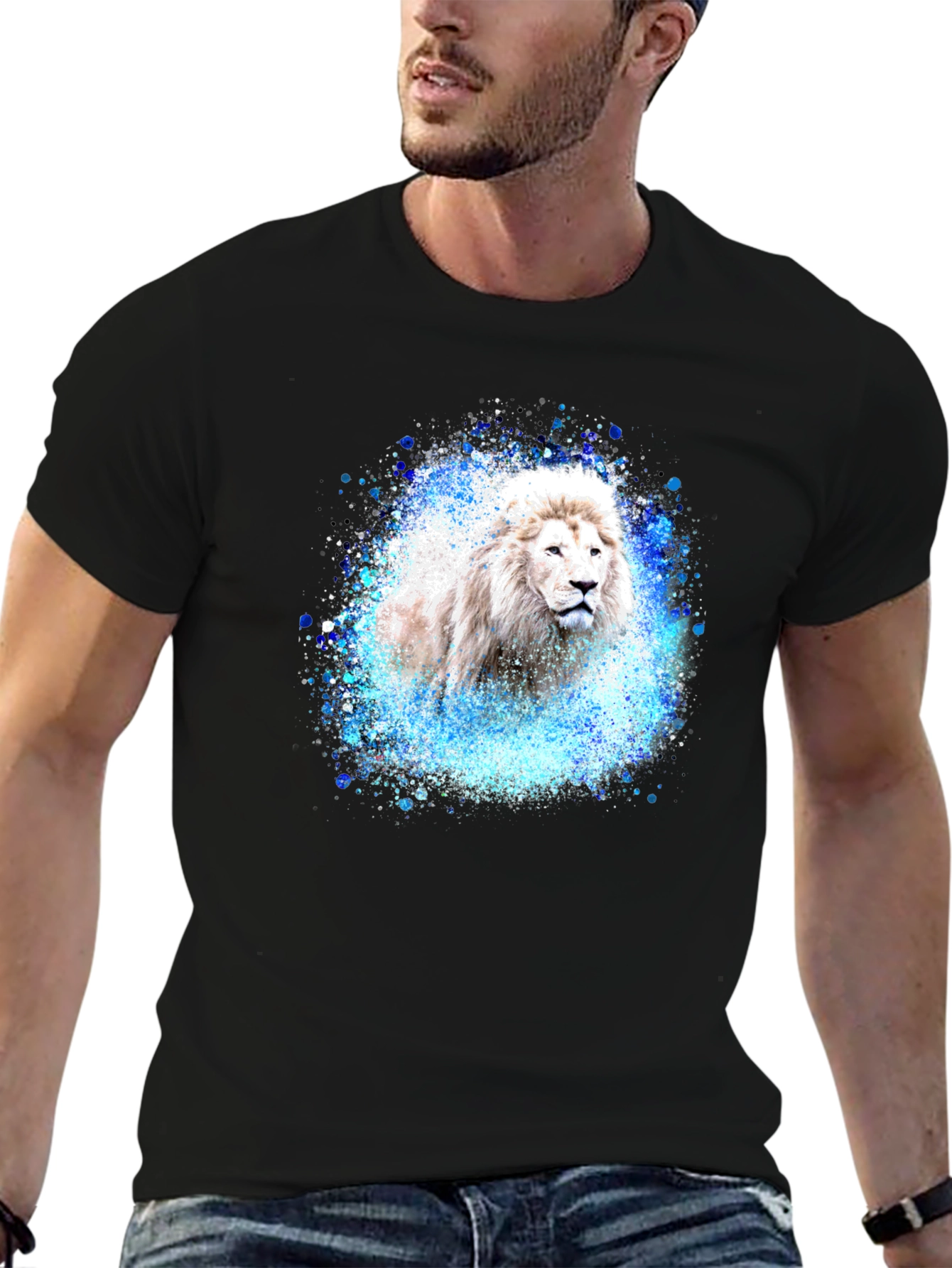 Lion Splash Graphic Tee - Black T-Shirt