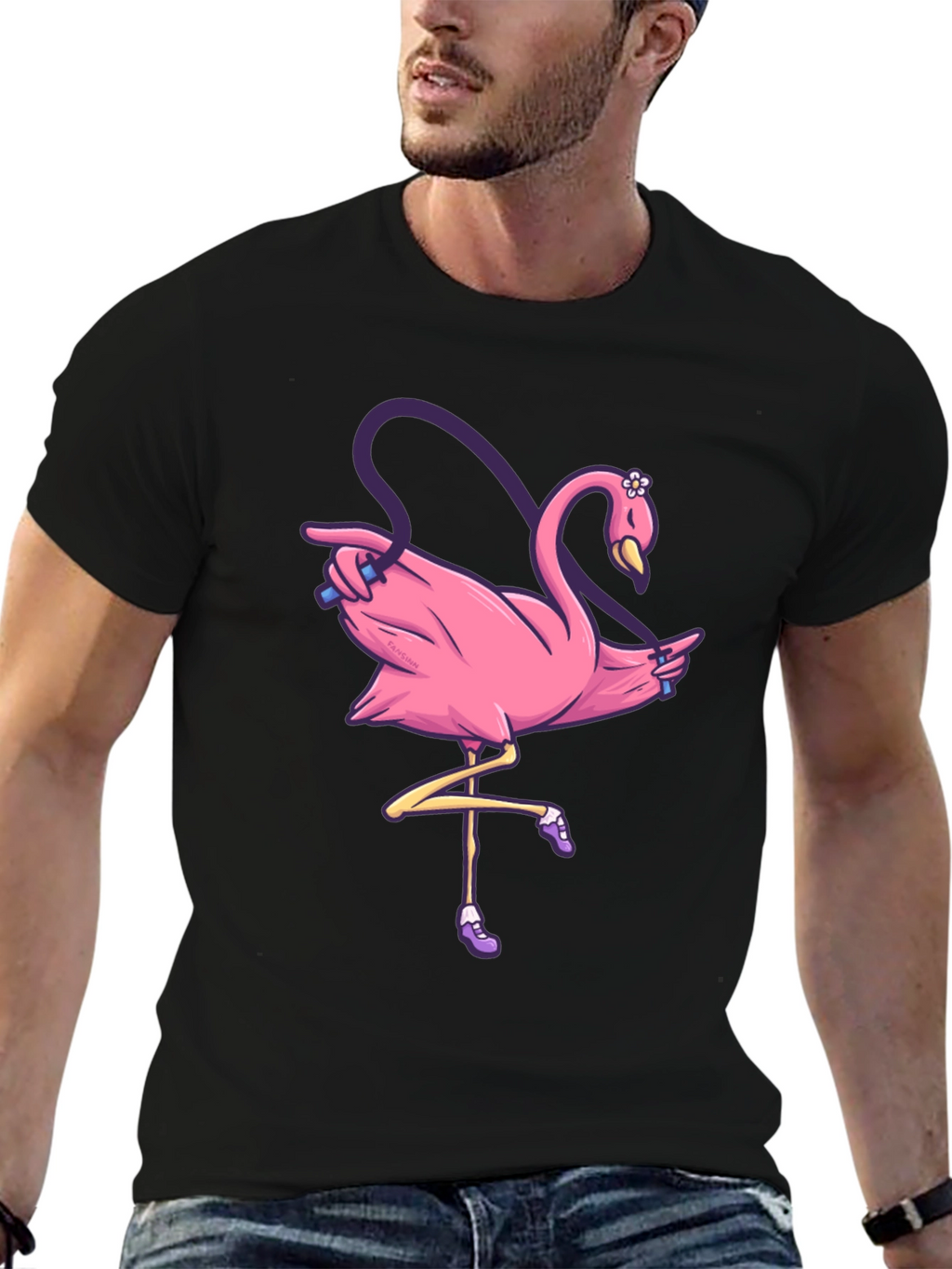 Pink Flamingo Jump Rope T-Shirt