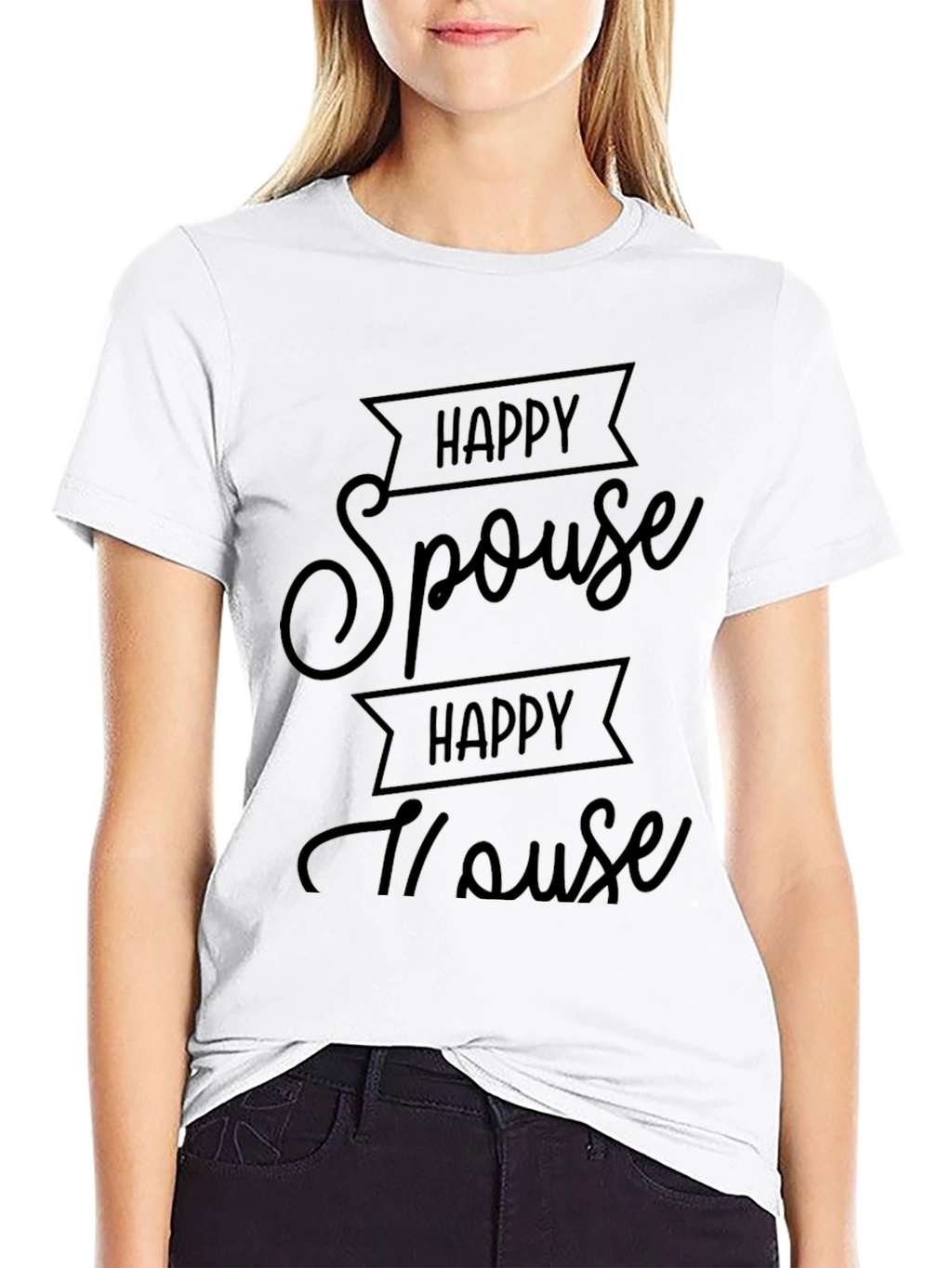 Happy Spouse Happy House Black Graphic Tee
