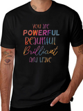 Empowering Words T-Shirt - Powerful Beautiful Brave
