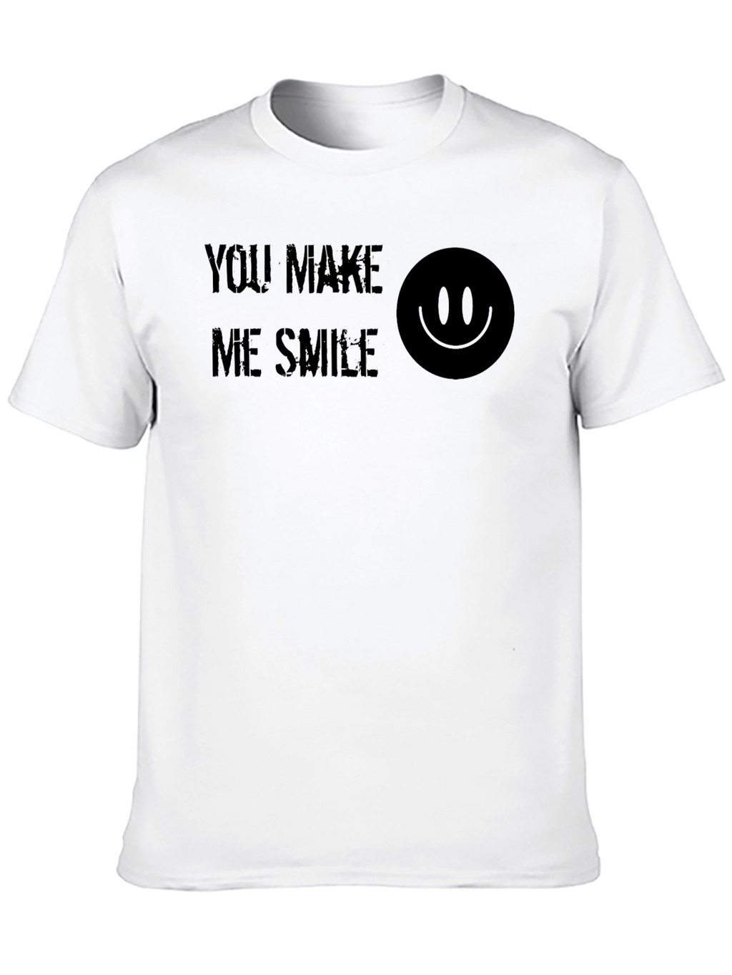 You Make Me Smile Graphic Print Tee - Black