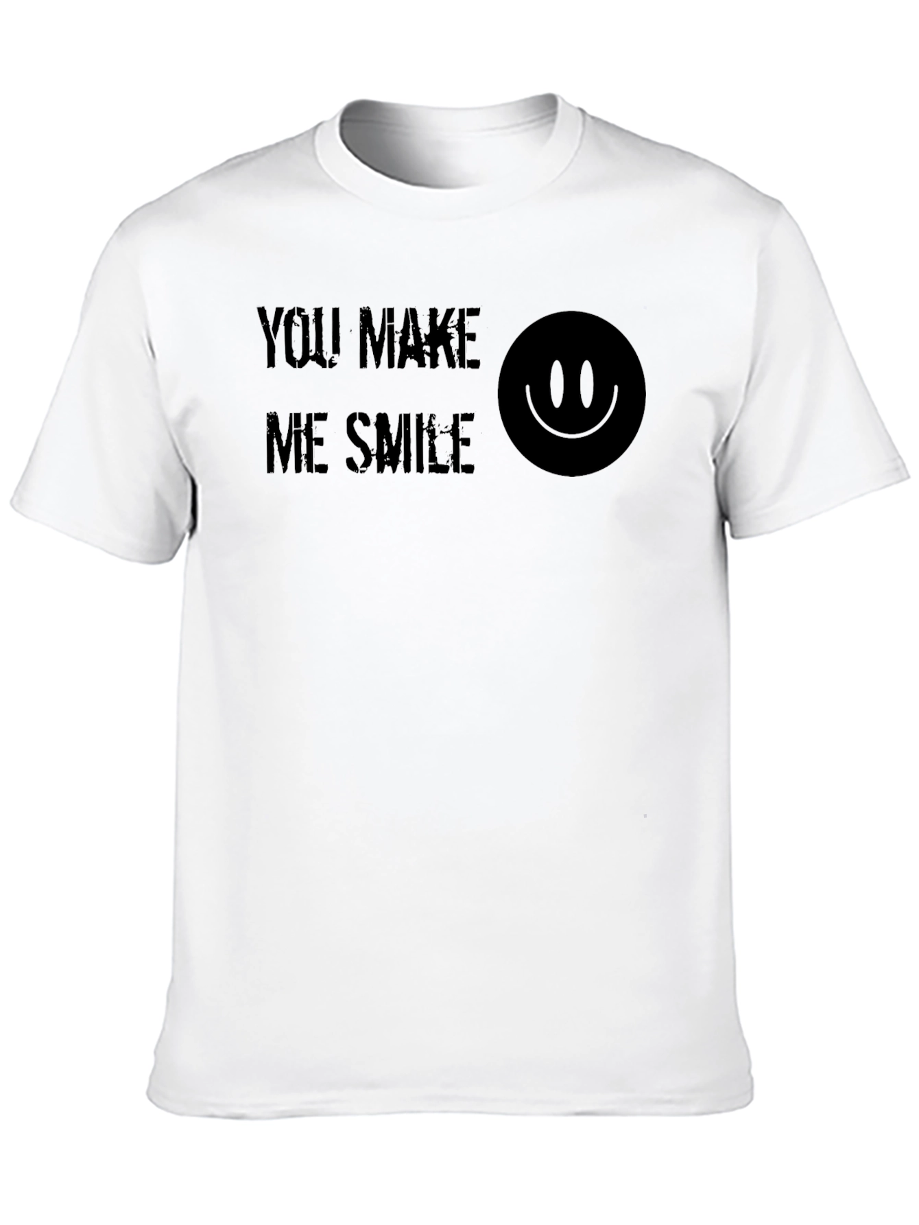 You Make Me Smile Graphic Print Tee - Black