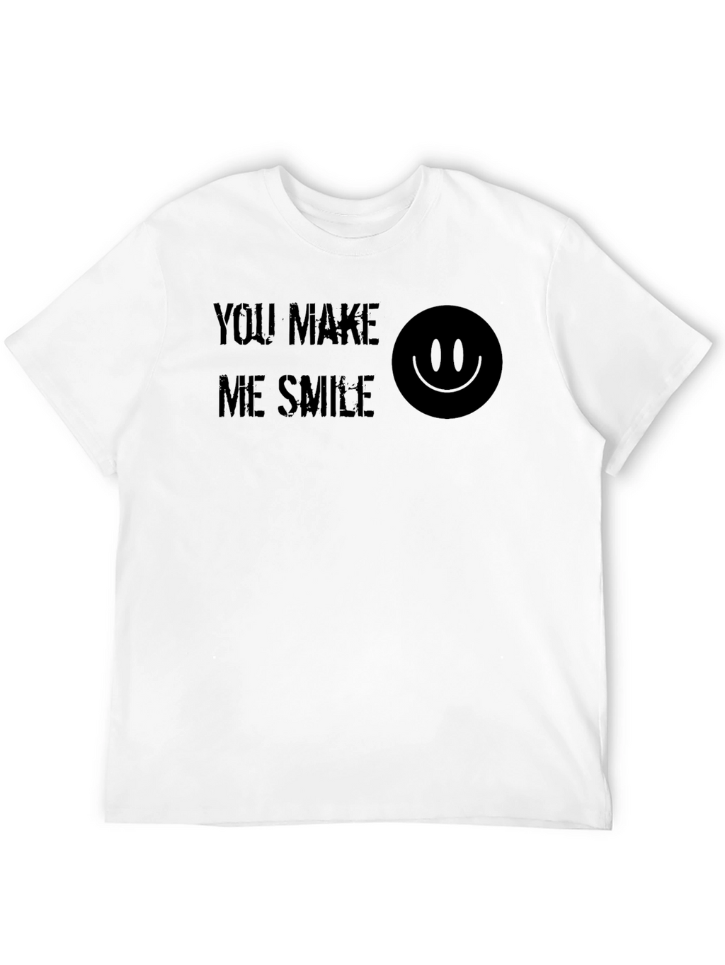 You Make Me Smile Graphic Print Tee - Black