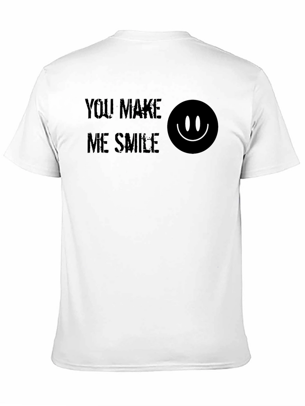 You Make Me Smile Graphic Print Tee - Black