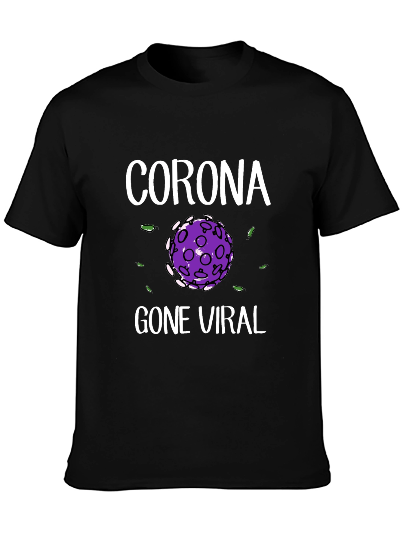 Corona Gone Viral Black Graphic T-Shirt