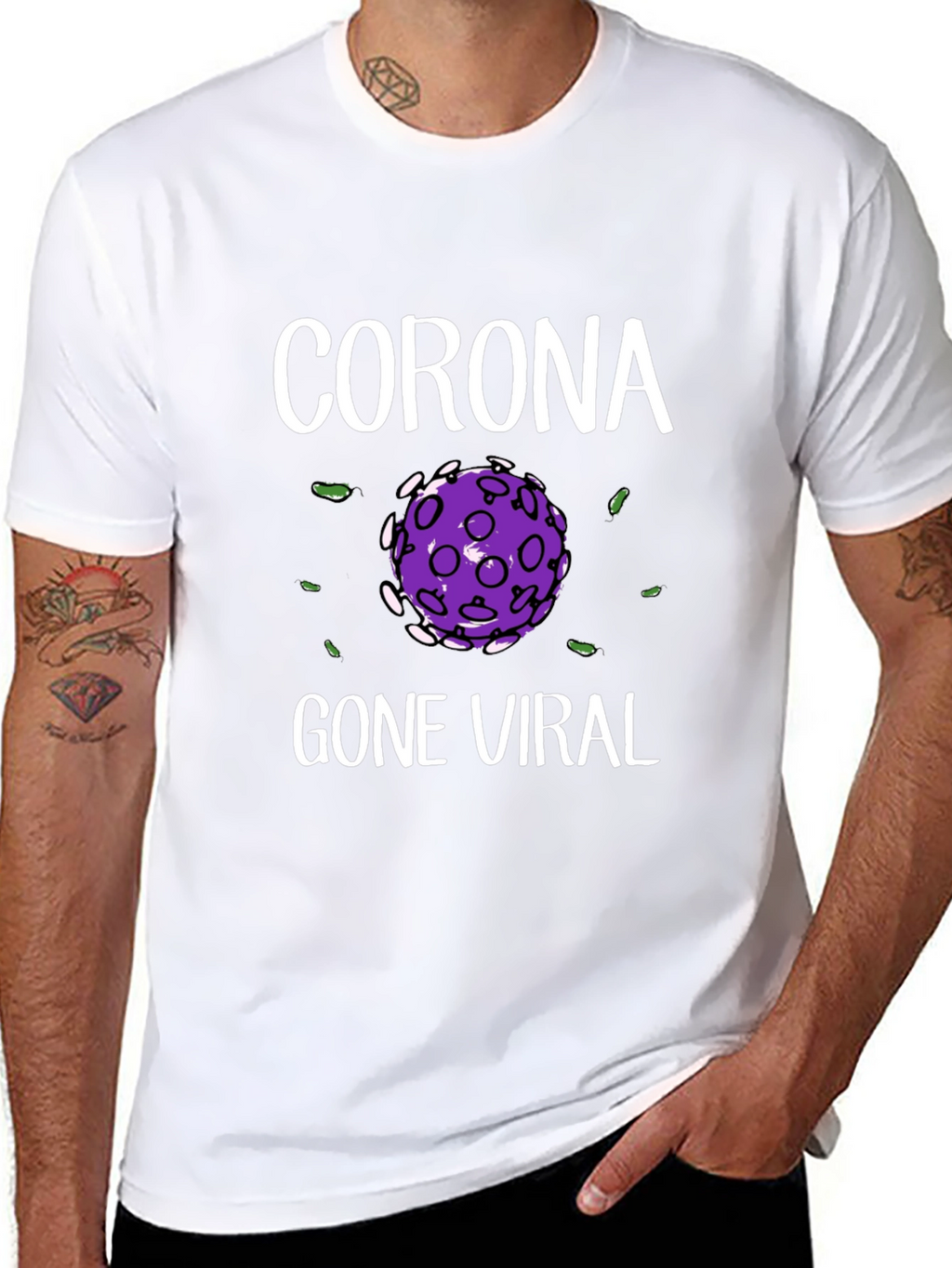 Corona Gone Viral Black Graphic T-Shirt