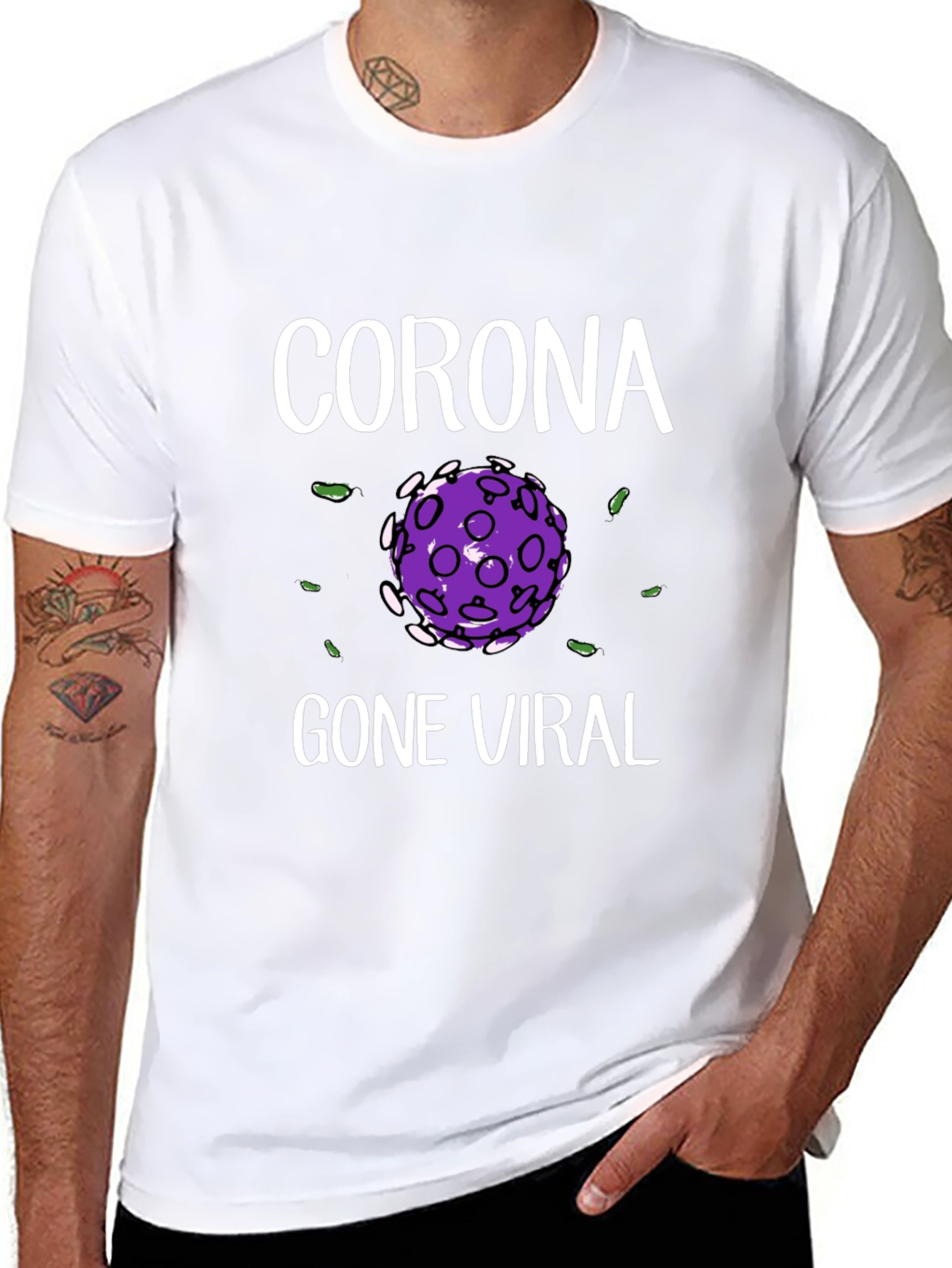 Corona Gone Viral Black Graphic T-Shirt
